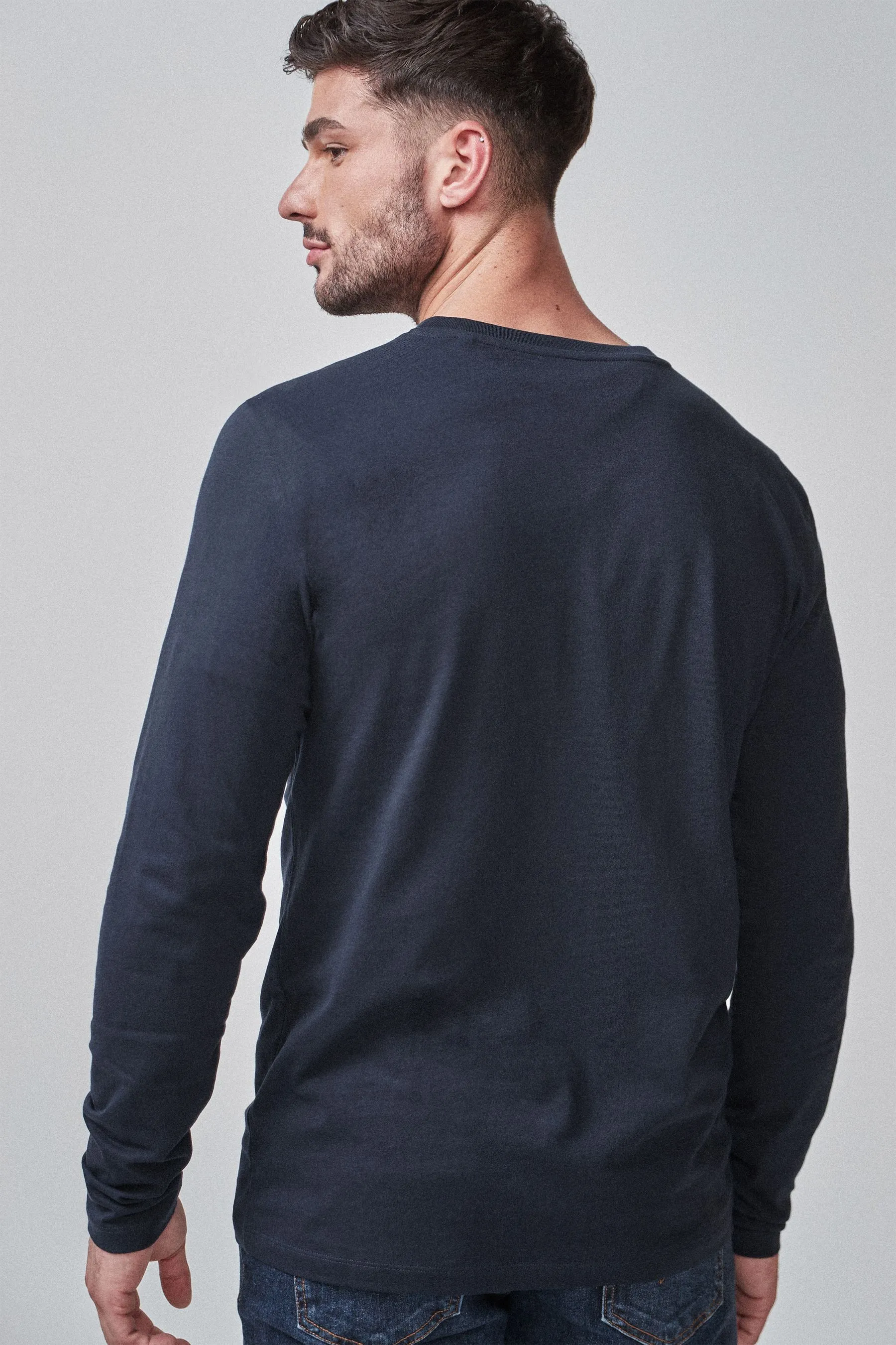 100% Cotton Long Sleeve Crew Neck T-Shirt    