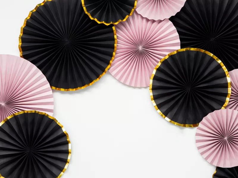 3 eleganti rosette di carta nere