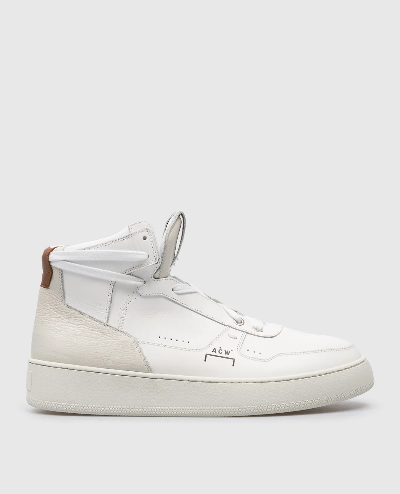 A Cold Wall Scarpe alte Luol in pelle bianca con logo ACWUF092A