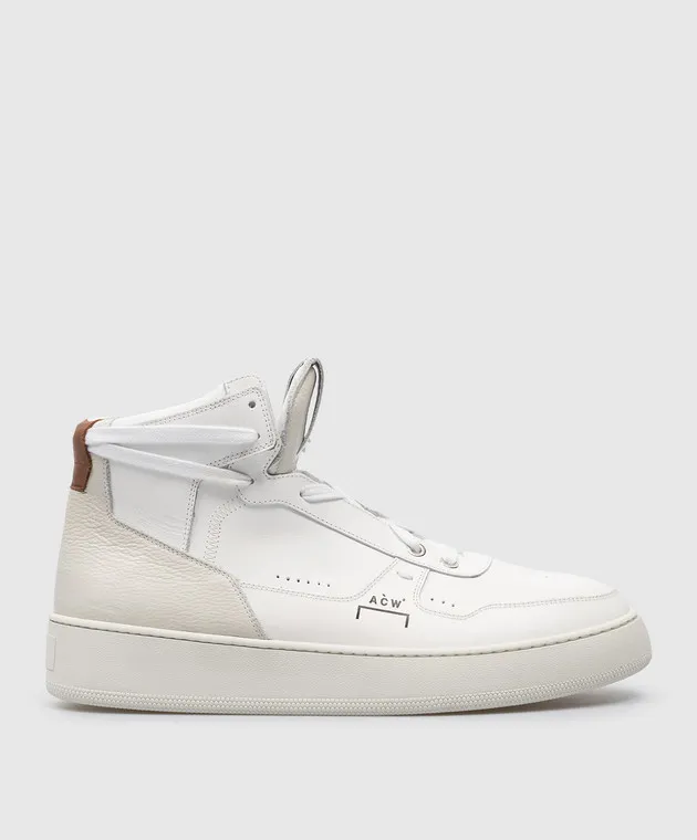 A Cold Wall Scarpe alte Luol in pelle bianca con logo ACWUF092A