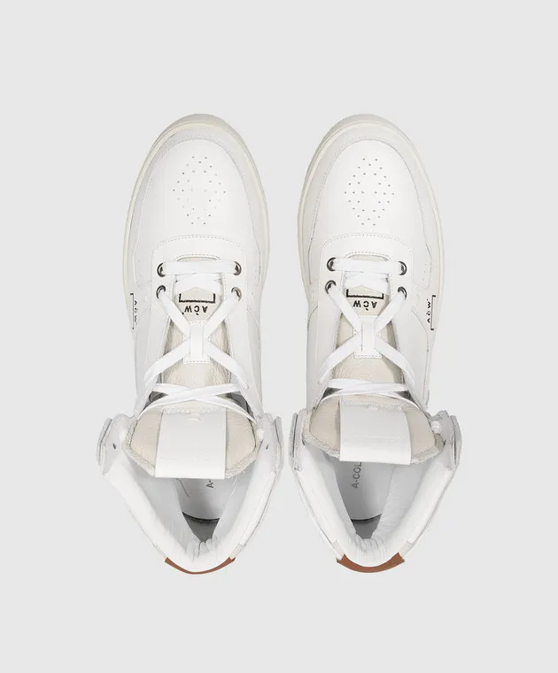 A Cold Wall Scarpe alte Luol in pelle bianca con logo ACWUF092A