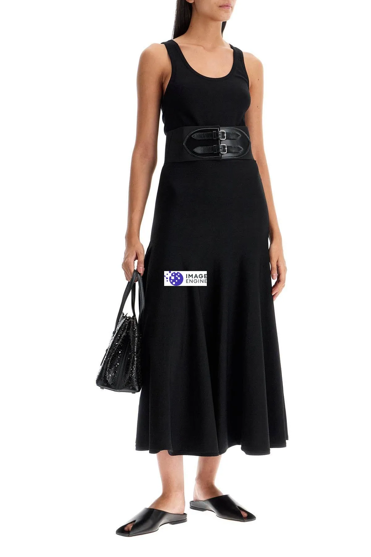 Abito midi in maglia di viscosa