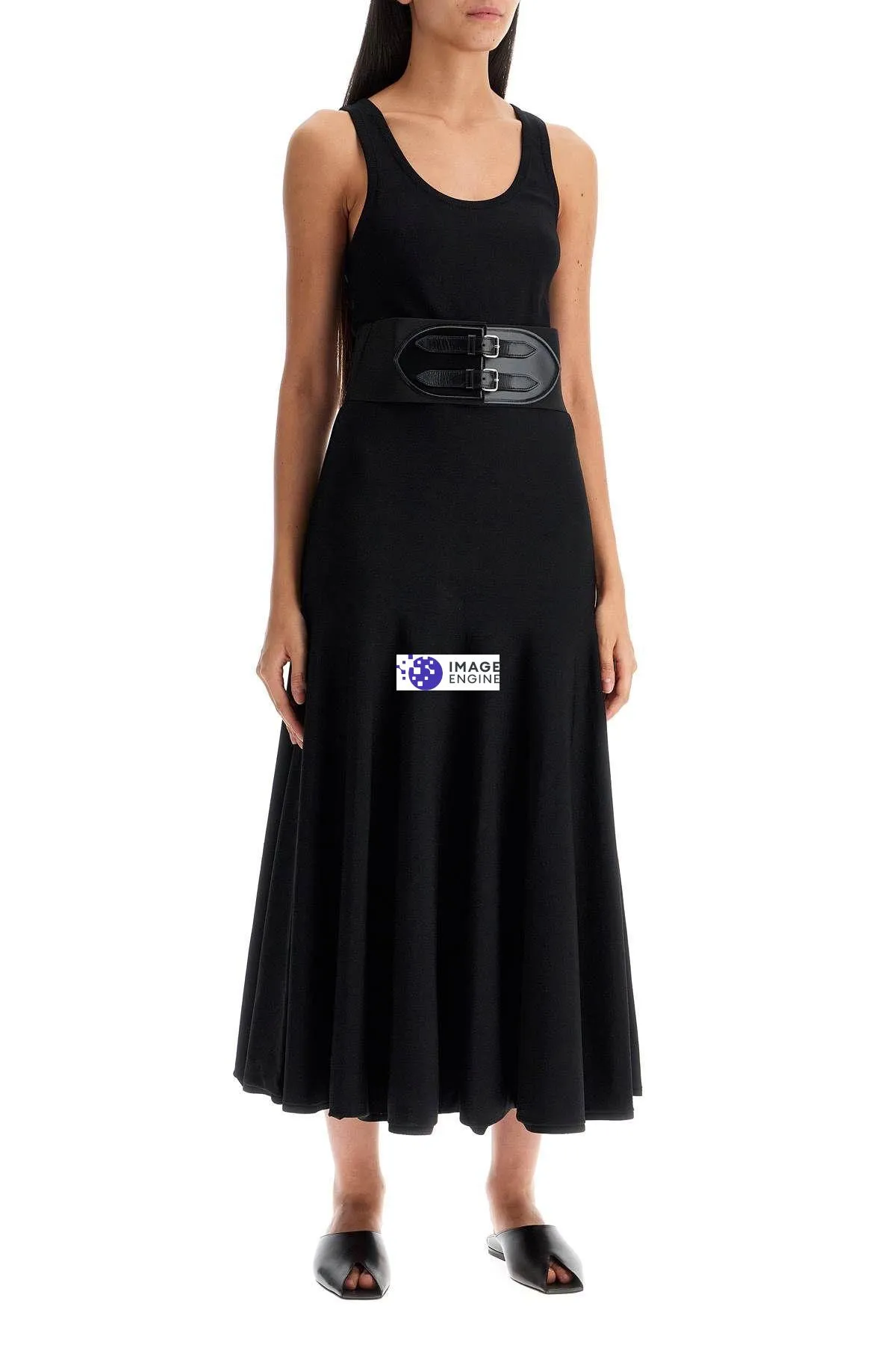 Abito midi in maglia di viscosa
