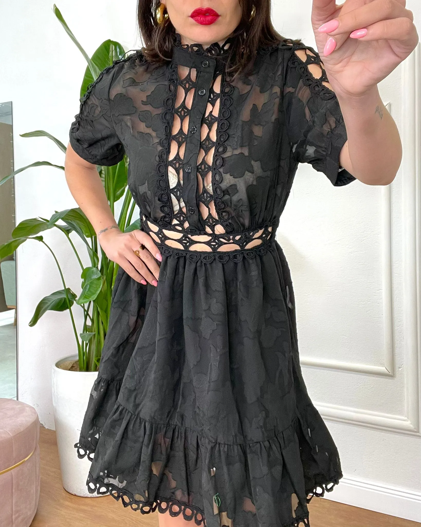 ABITO PIZZO E TRASPARENZA 631 nero