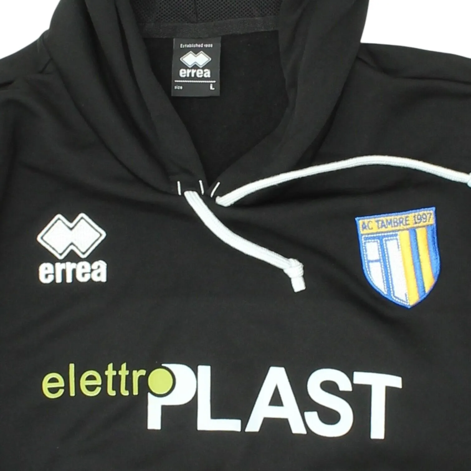 AC Tambre Mens Black Errea Pullover Hoodie | Football Sportswear Sports Hoody