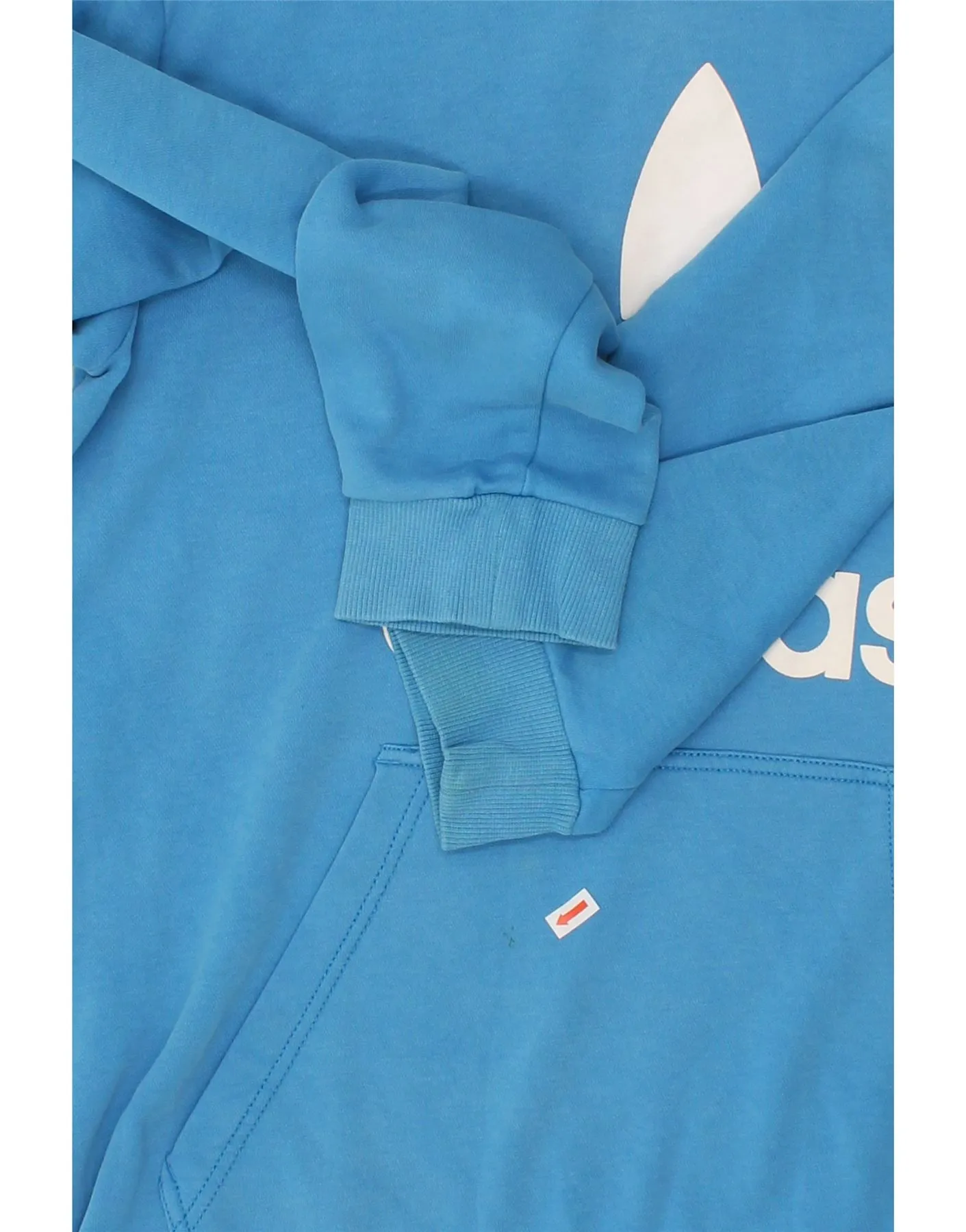 ADIDAS Mens Graphic Hoodie Jumper Large Blue Cotton