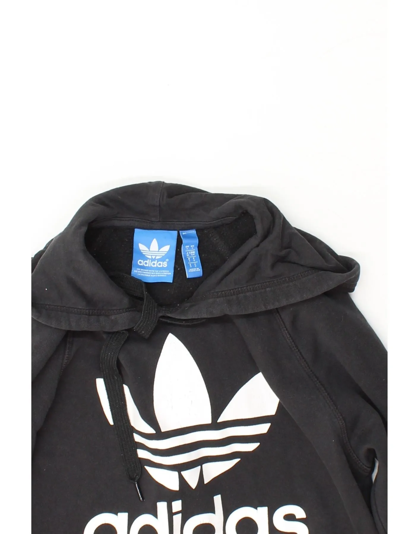 ADIDAS Mens Graphic Hoodie Jumper Small Black Cotton