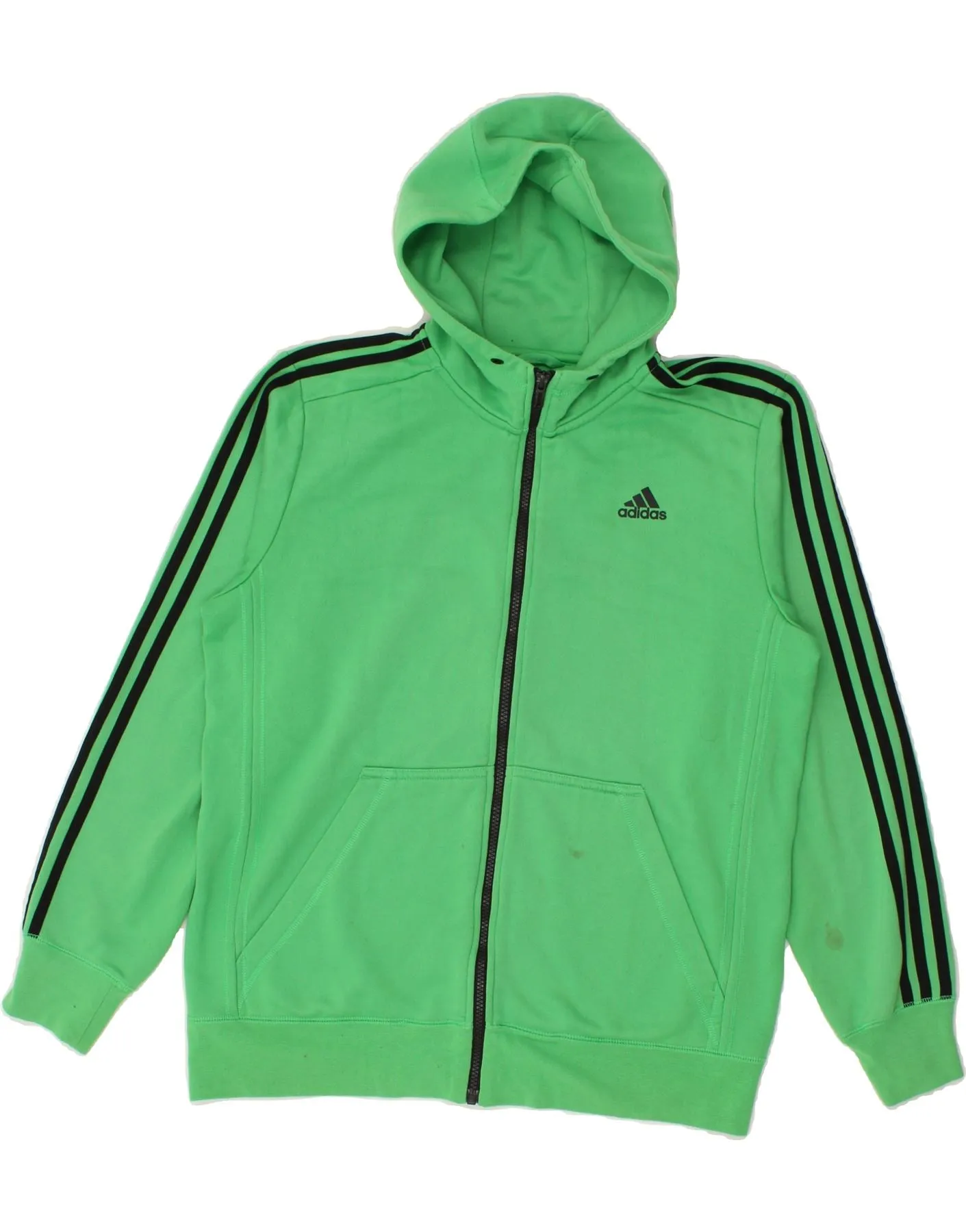 ADIDAS Mens Zip Hoodie Sweater Large Green