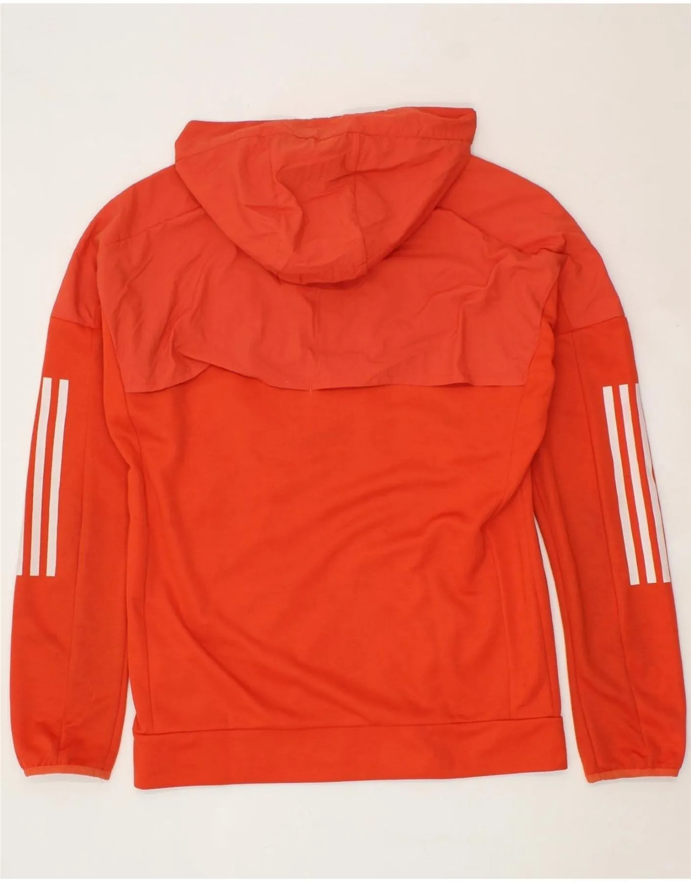 ADIDAS Mens Zip Hoodie Sweater M Orange Polyester