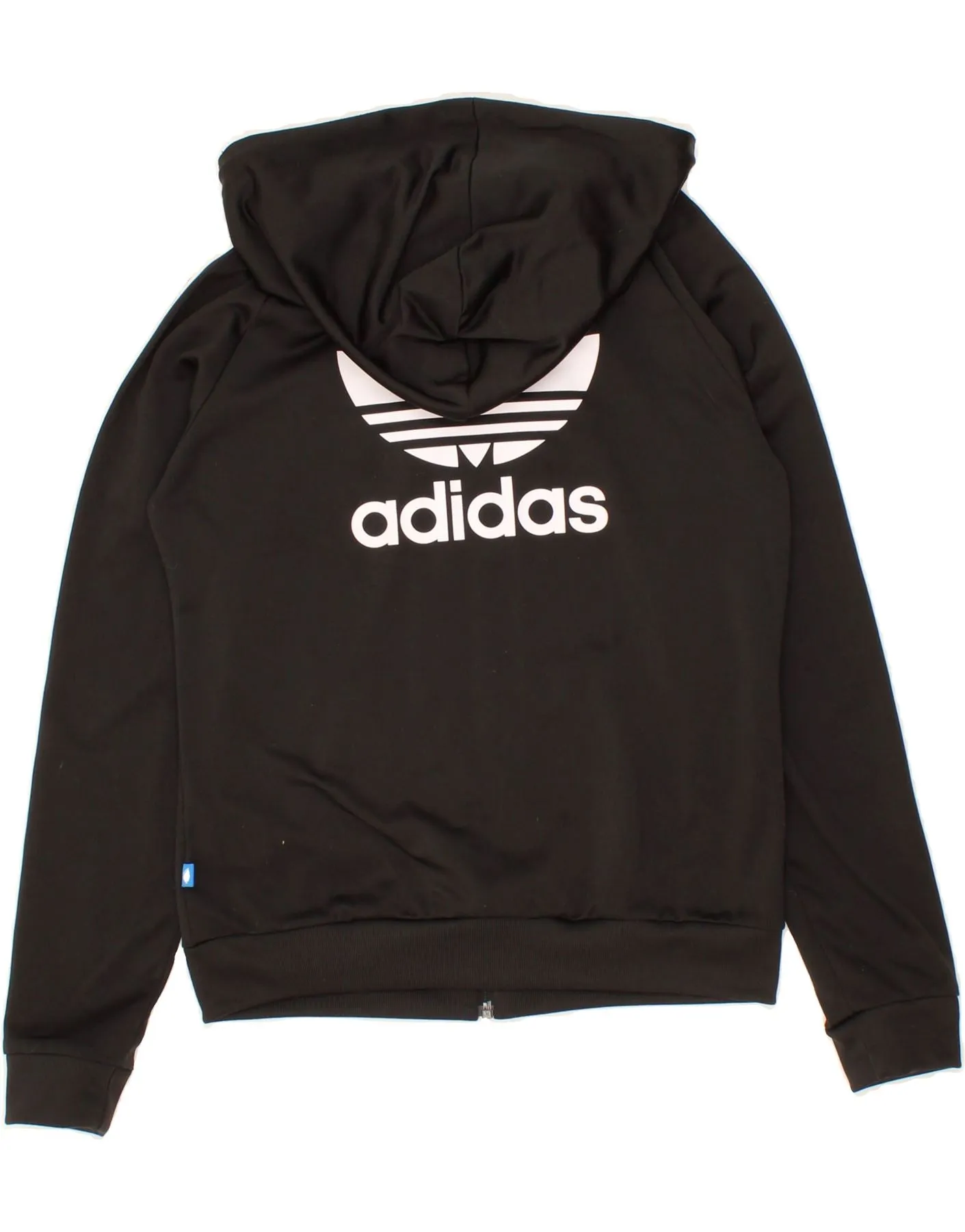 ADIDAS Womens Graphic Zip Hoodie Sweater UK 8 Small  Black Polyester