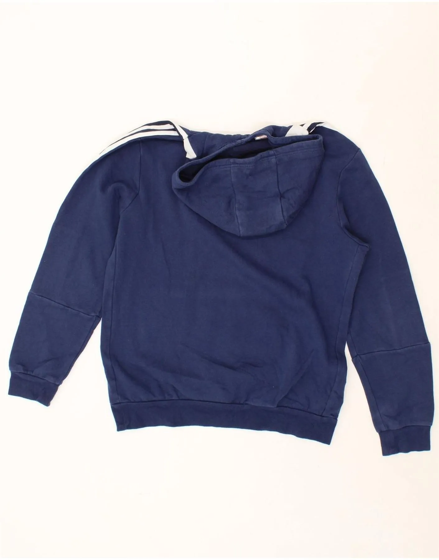 ADIDAS Womens Hoodie Jumper UK 16 Large Navy Blue