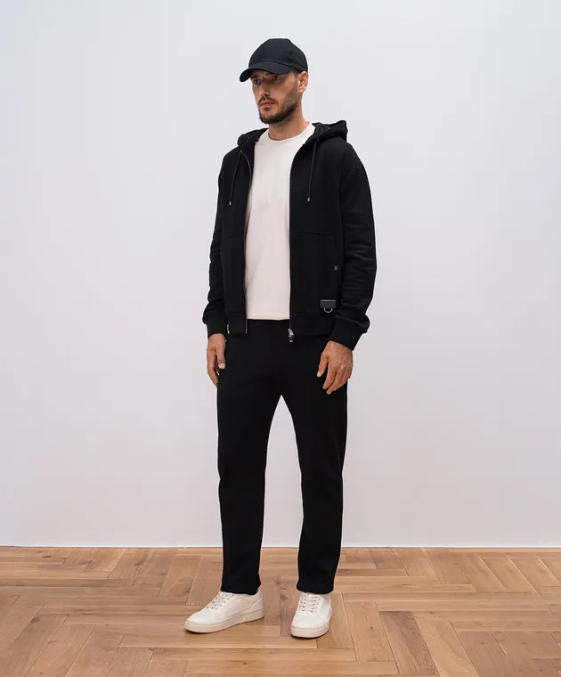 Agnona Pantaloni della tuta neri con cashmere T706UAYY2070