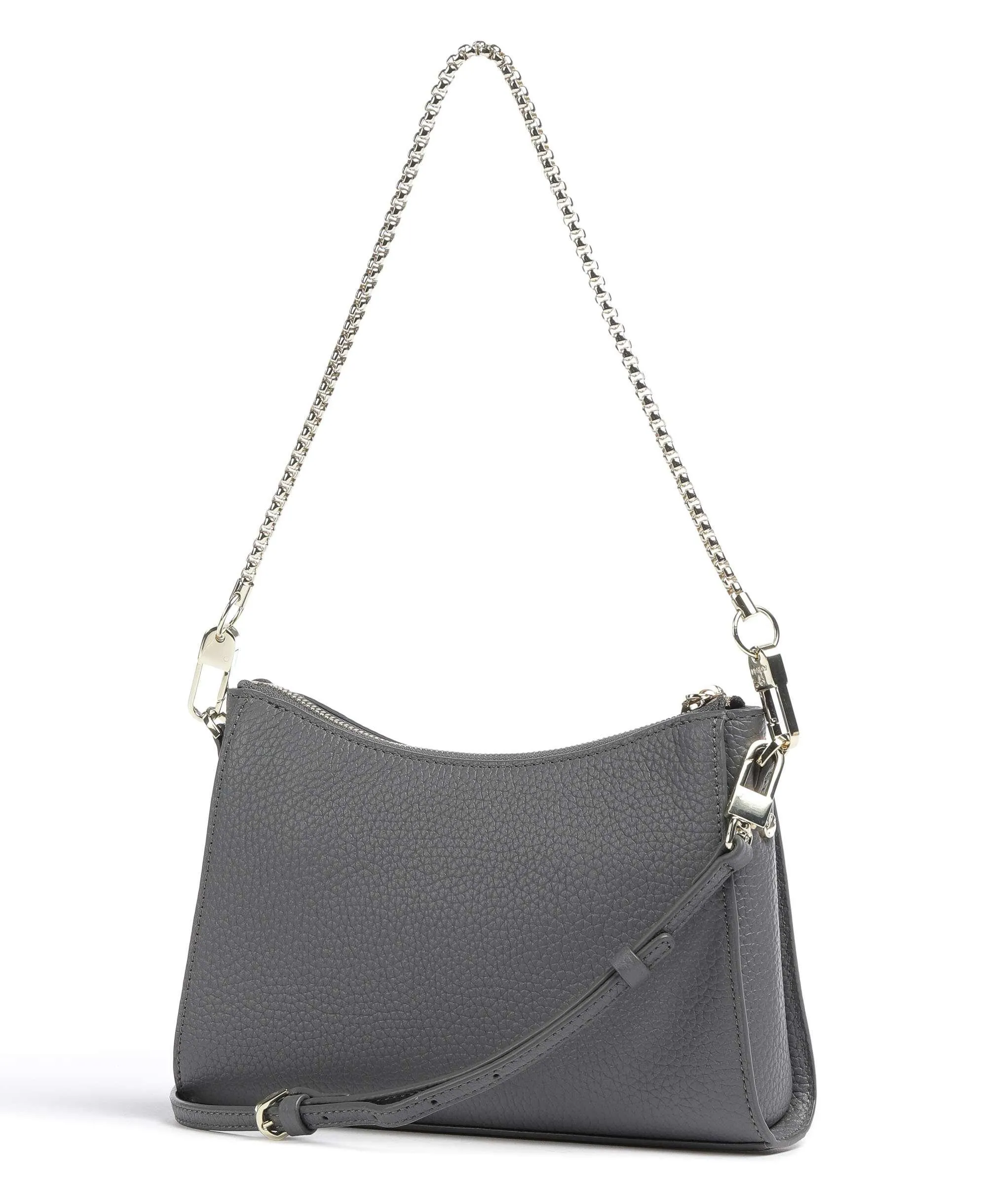  Aigner Ivy S Borsa a spalla pelle di vacchetta grana grigio  