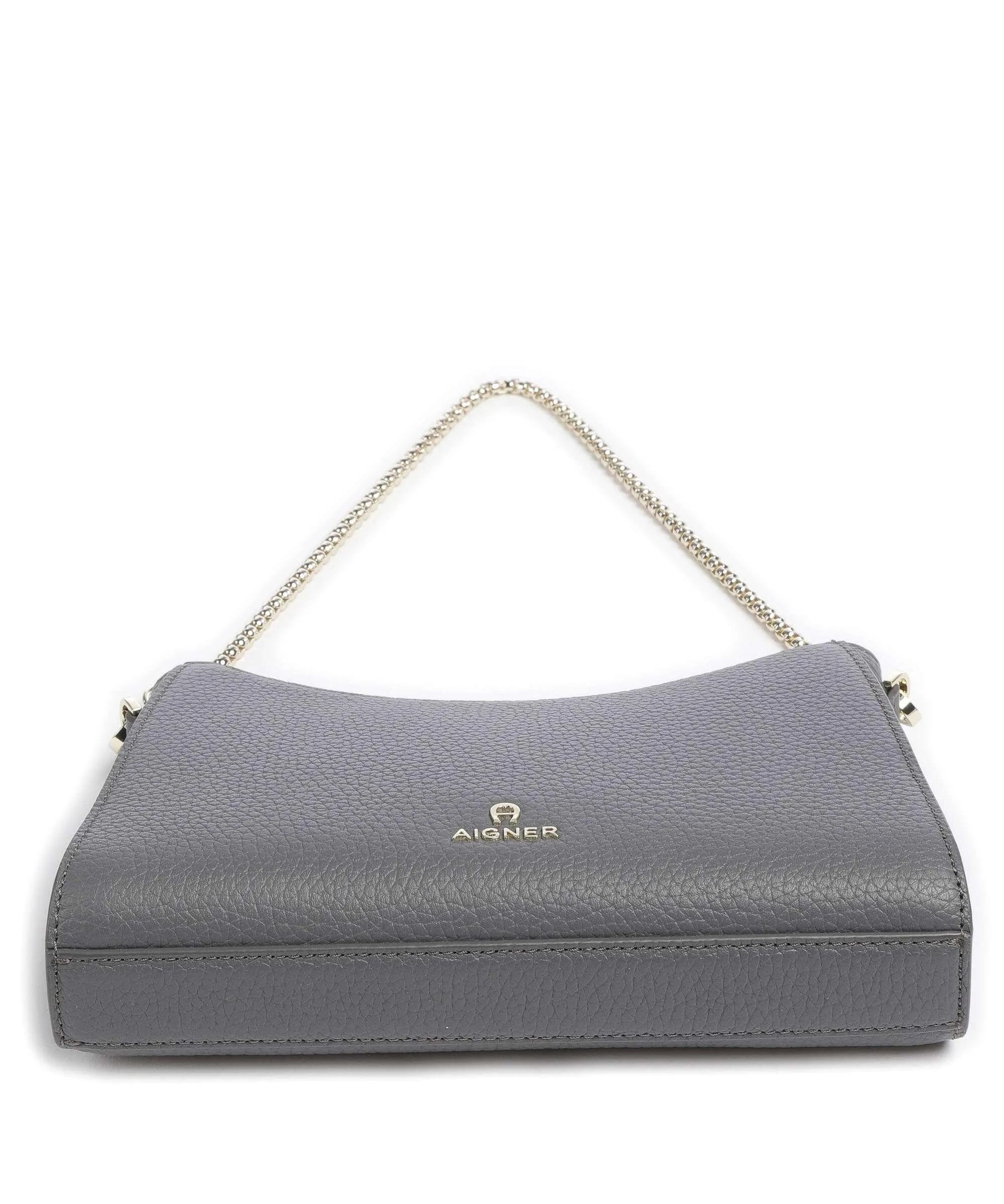  Aigner Ivy S Borsa a spalla pelle di vacchetta grana grigio  