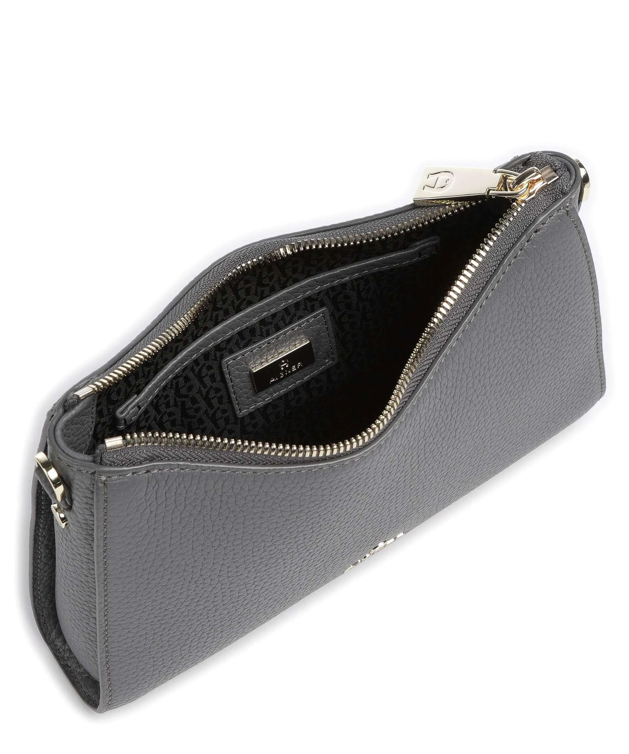  Aigner Ivy S Borsa a spalla pelle di vacchetta grana grigio  