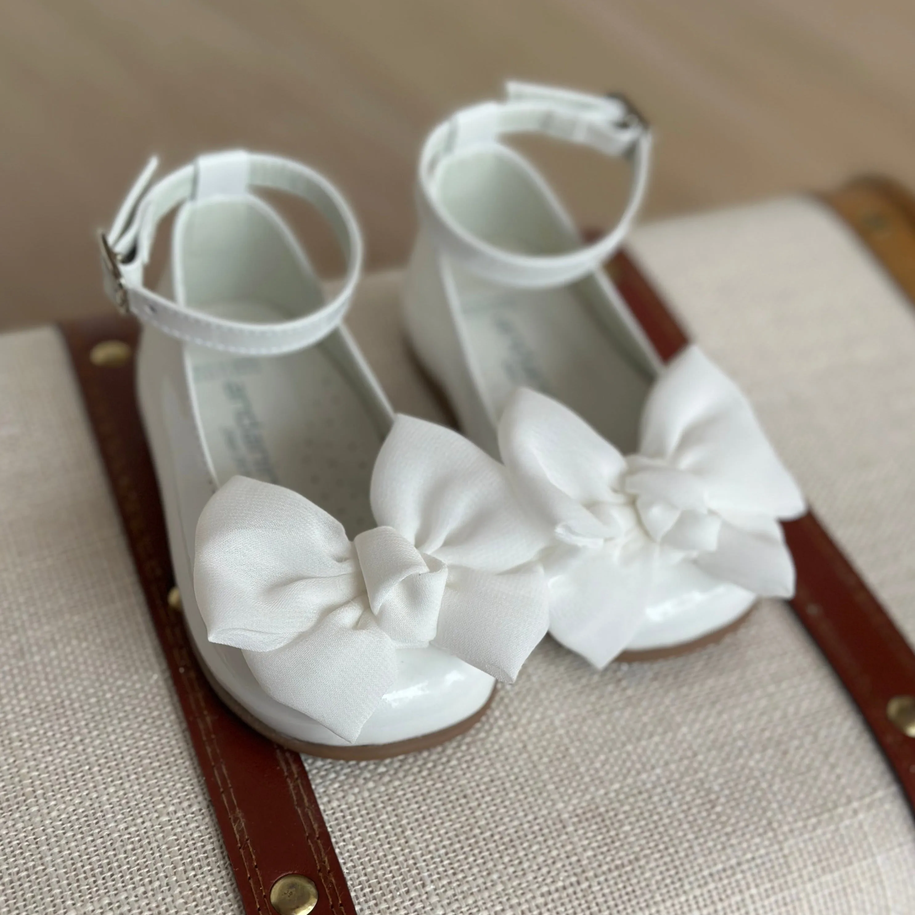 ANDANINES Ballerine Bianco eleganti con fiocco e plantare anatomico