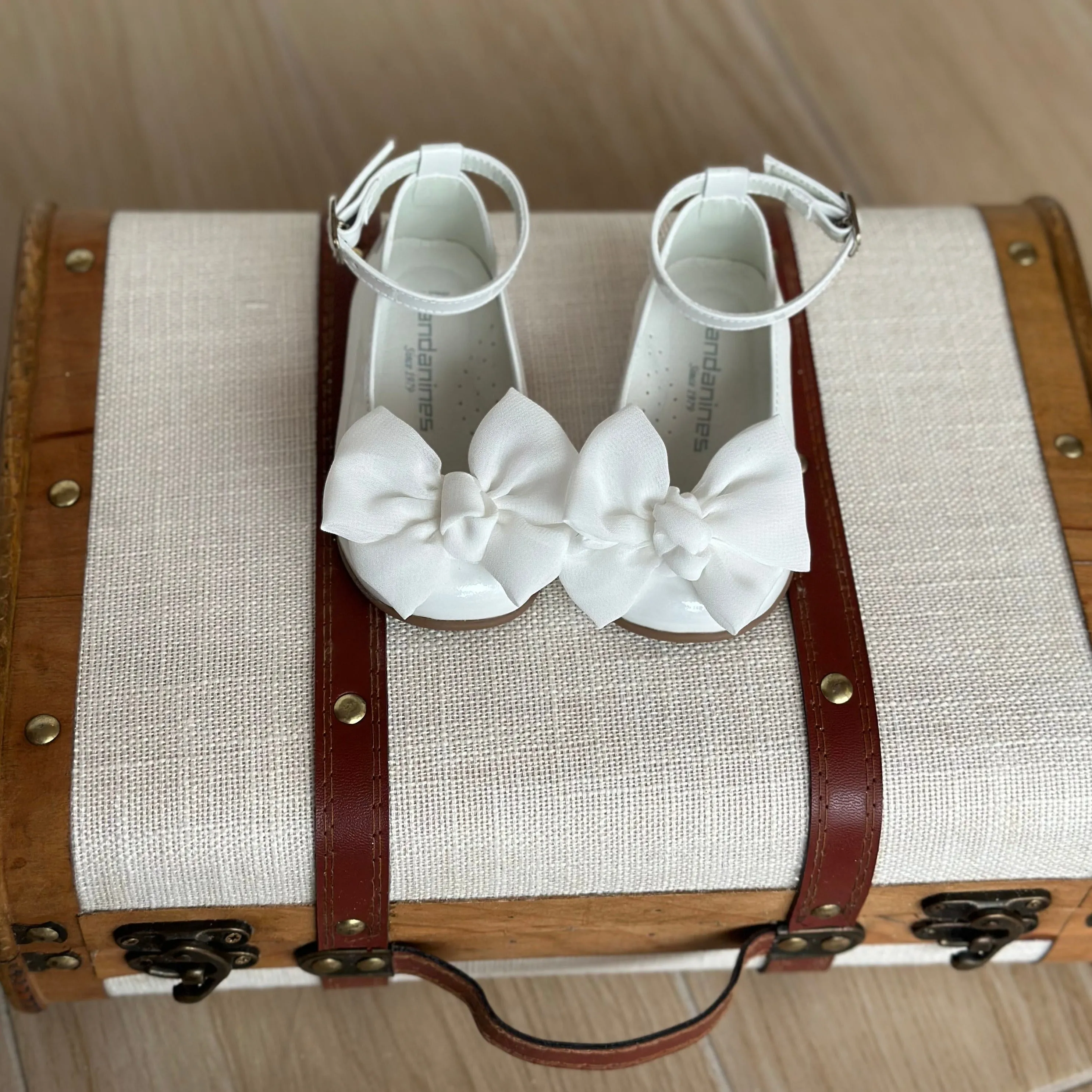 ANDANINES Ballerine Bianco eleganti con fiocco e plantare anatomico