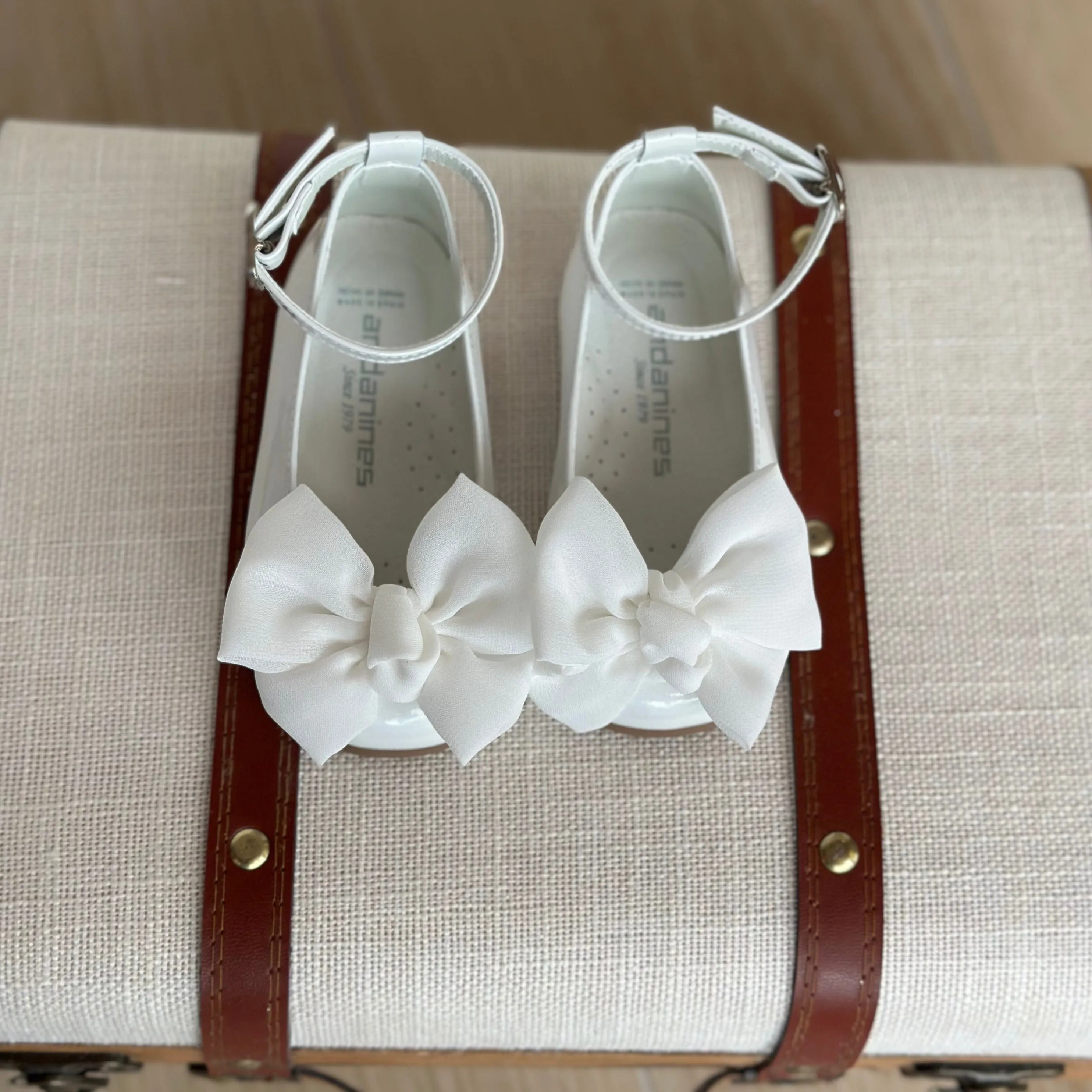 ANDANINES Ballerine Bianco eleganti con fiocco e plantare anatomico