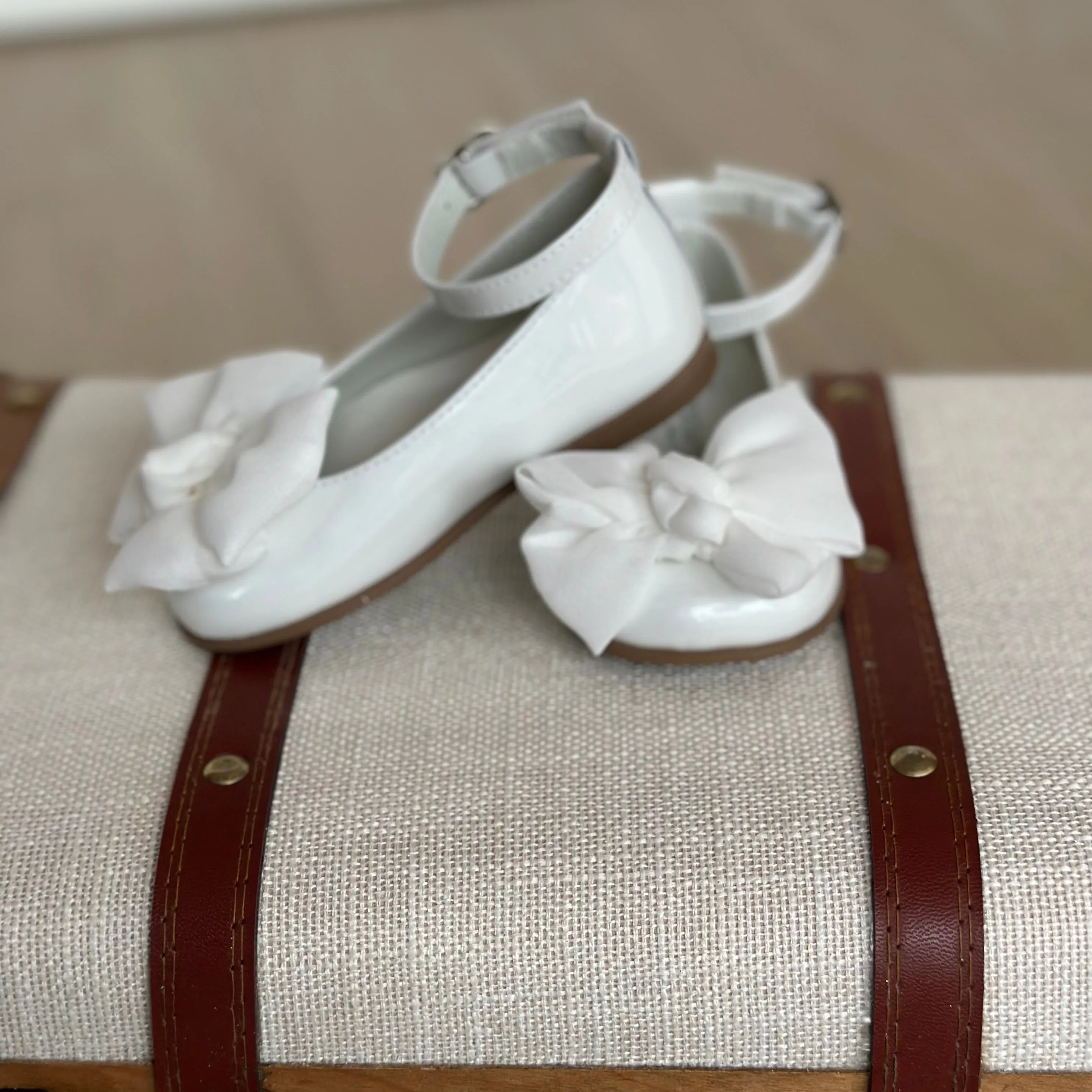 ANDANINES Ballerine Bianco eleganti con fiocco e plantare anatomico