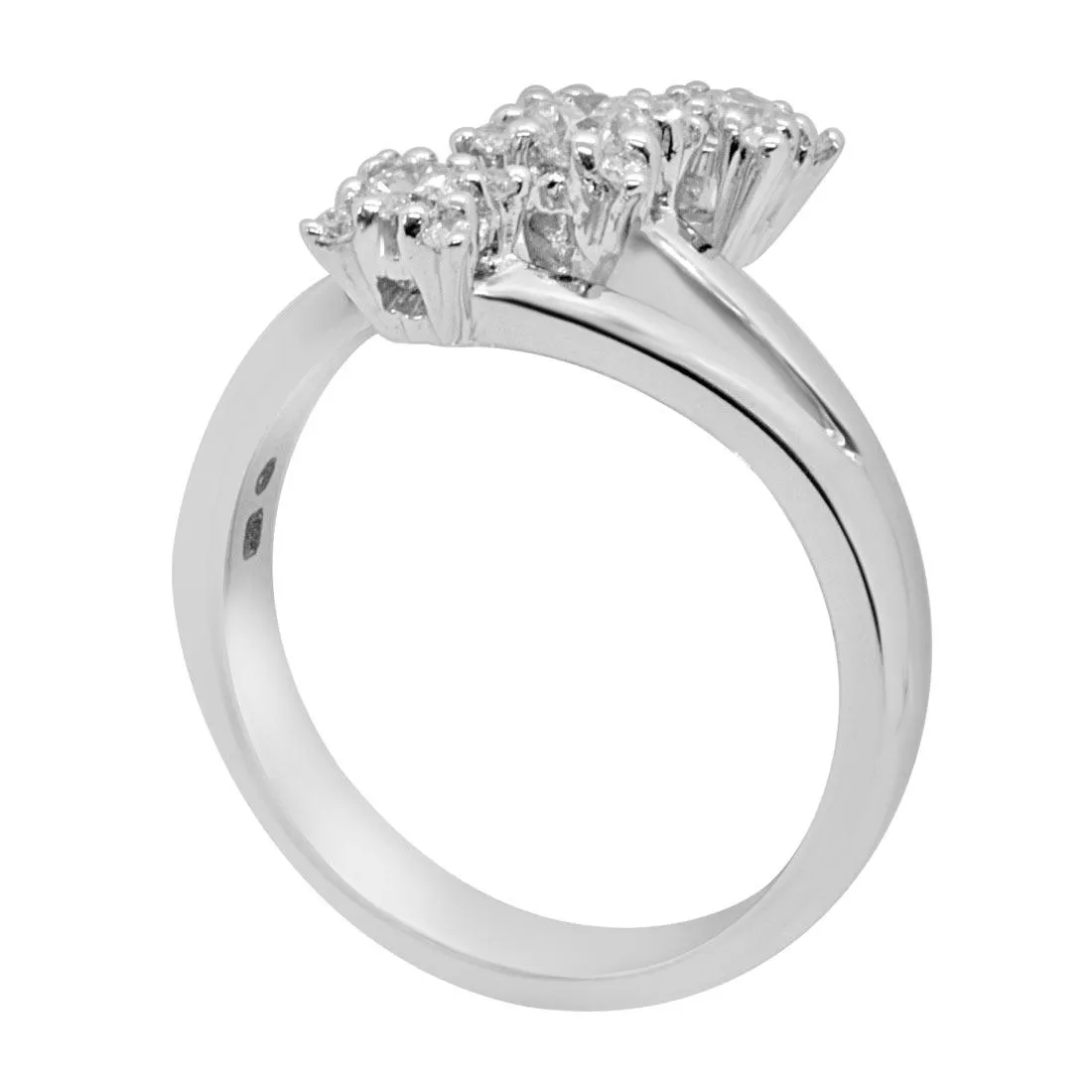 Anello in oro bianco con diamanti 0,48 ct mis 14