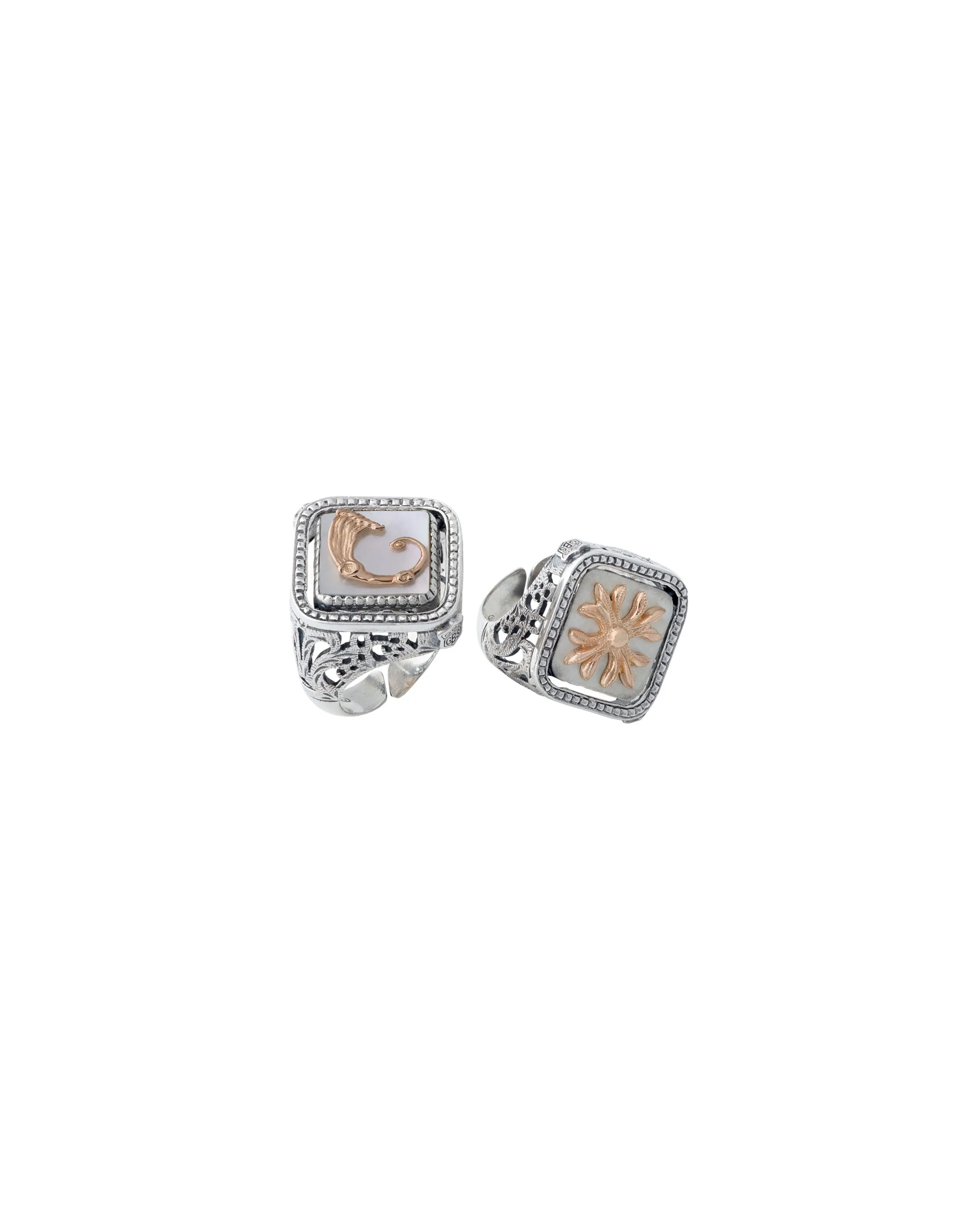 Anello Opplà quadrato Giglio bianco