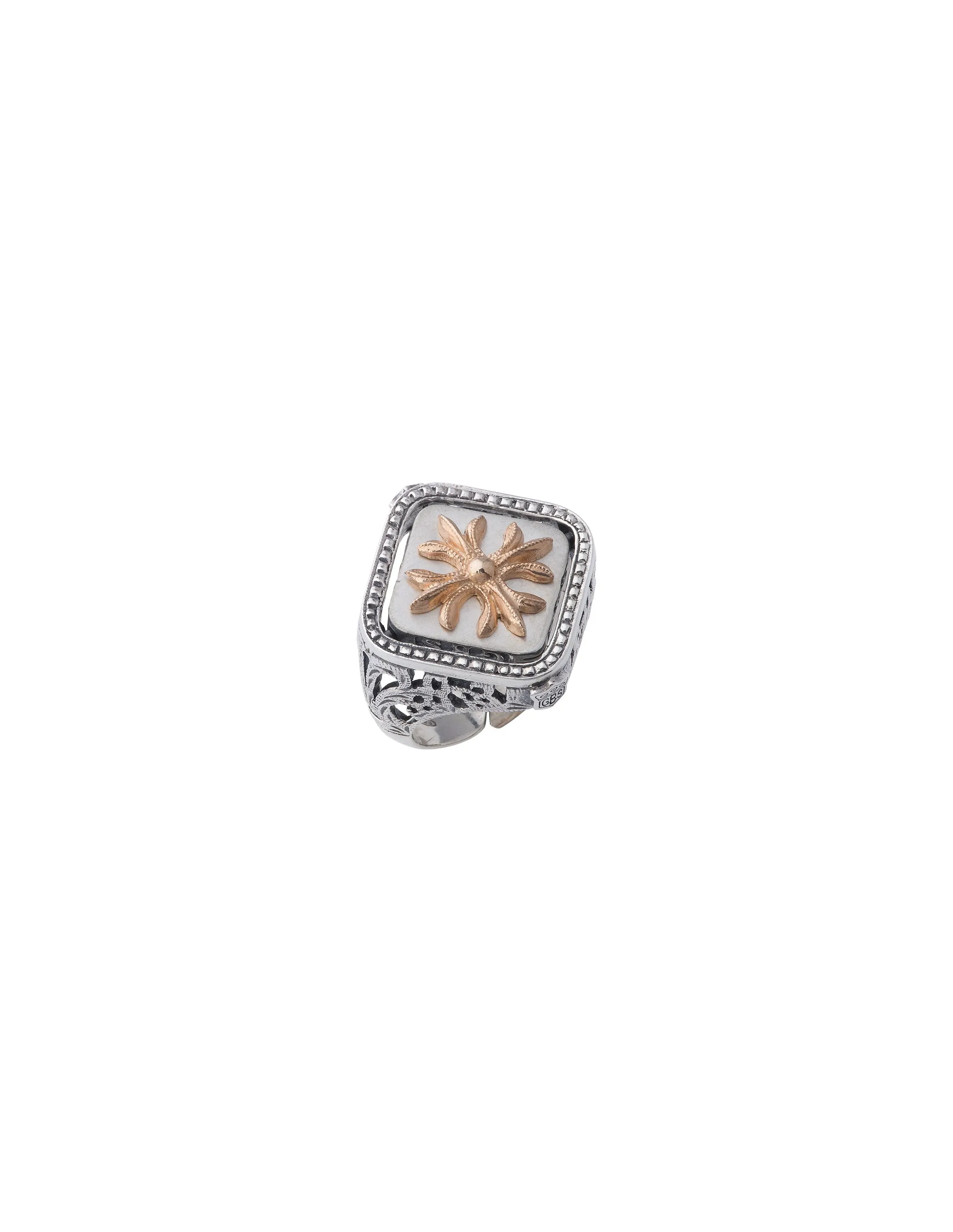 Anello Opplà quadrato Giglio bianco
