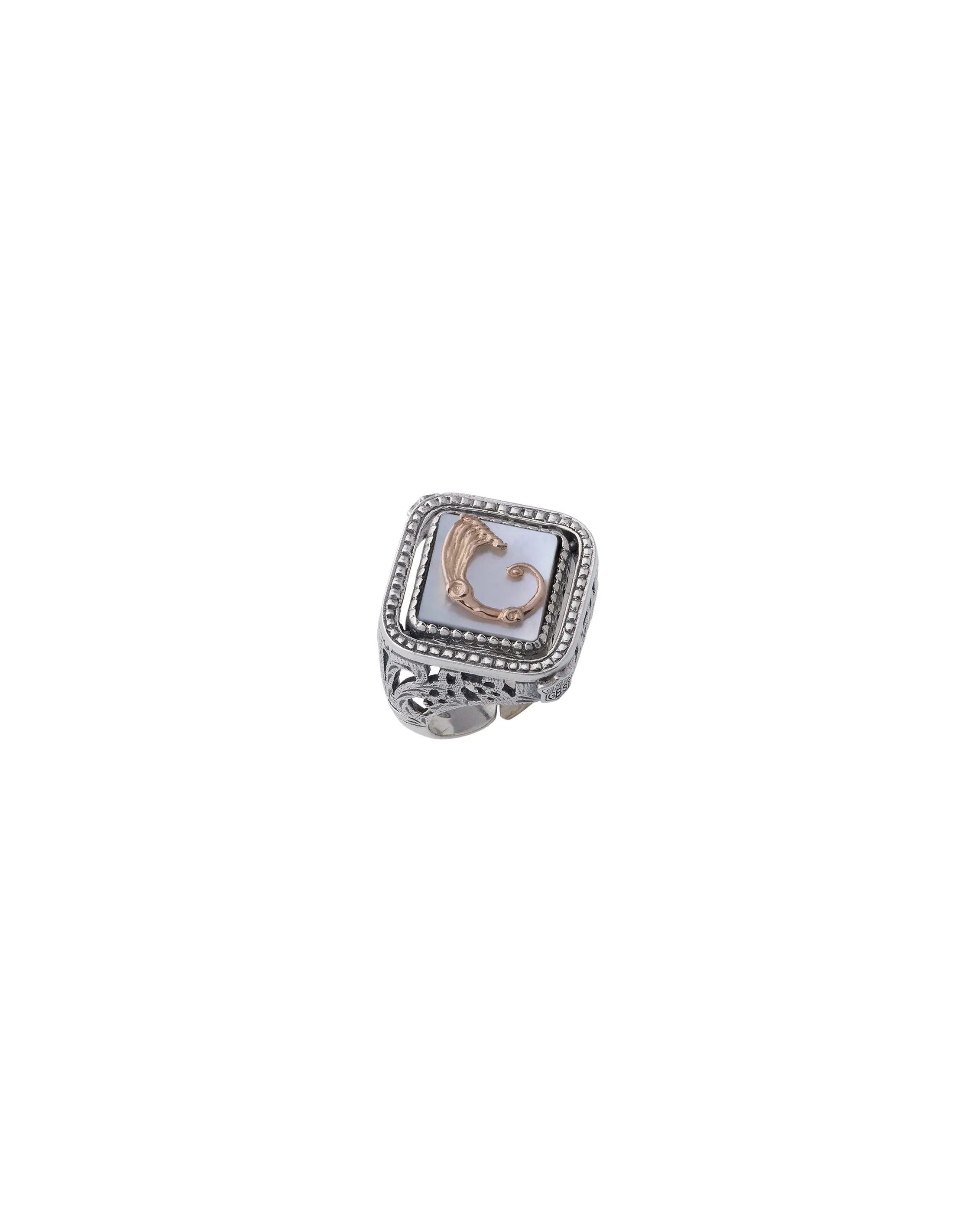Anello Opplà quadrato Giglio bianco