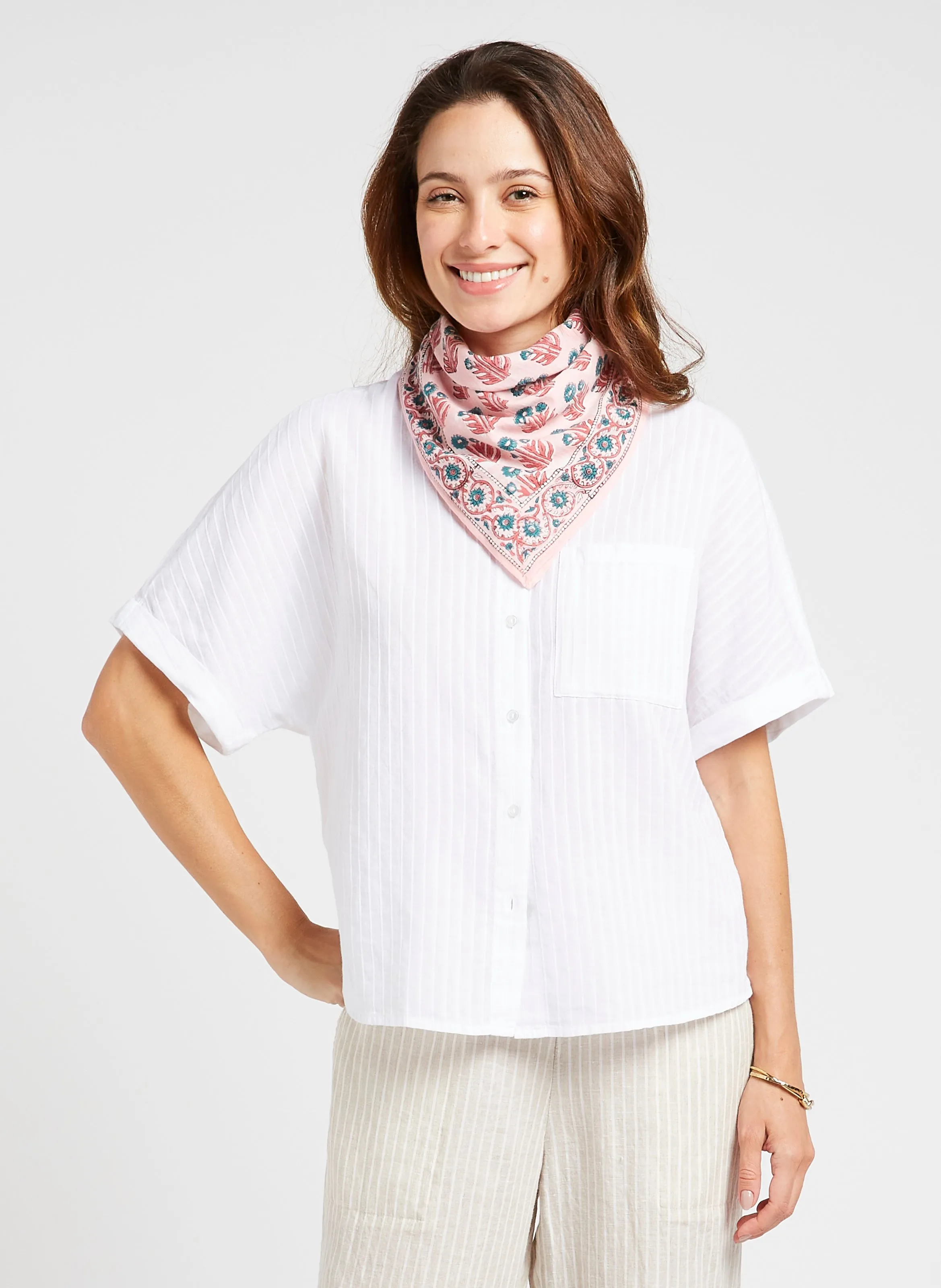  APACHES COLLECTIONS   MANIKA - Foulard in cotone stampato | Rosa