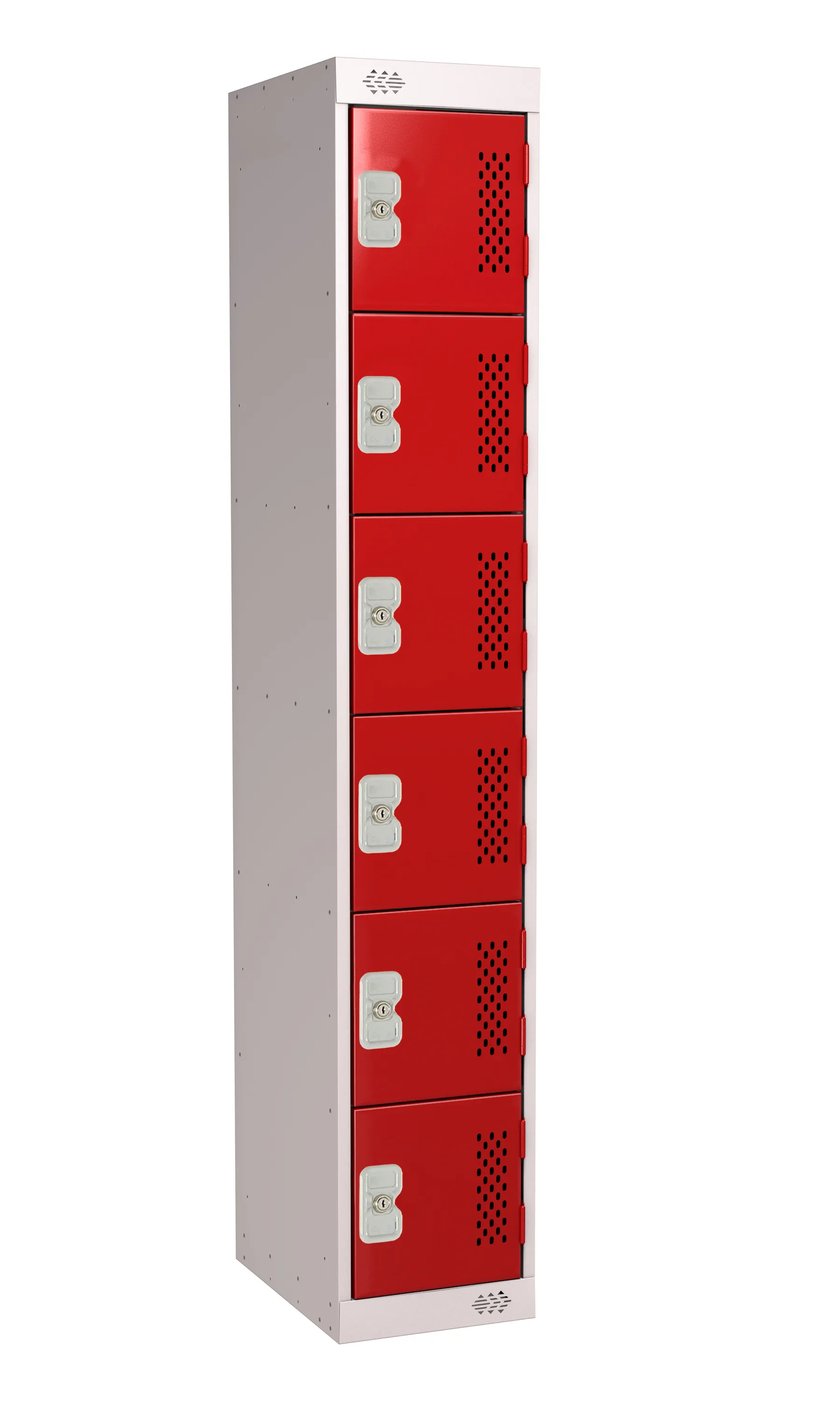 Armadietto Acciaio Colore rosso RS PRO 6 porta No, 1800 mm x 300 mm x 450mm