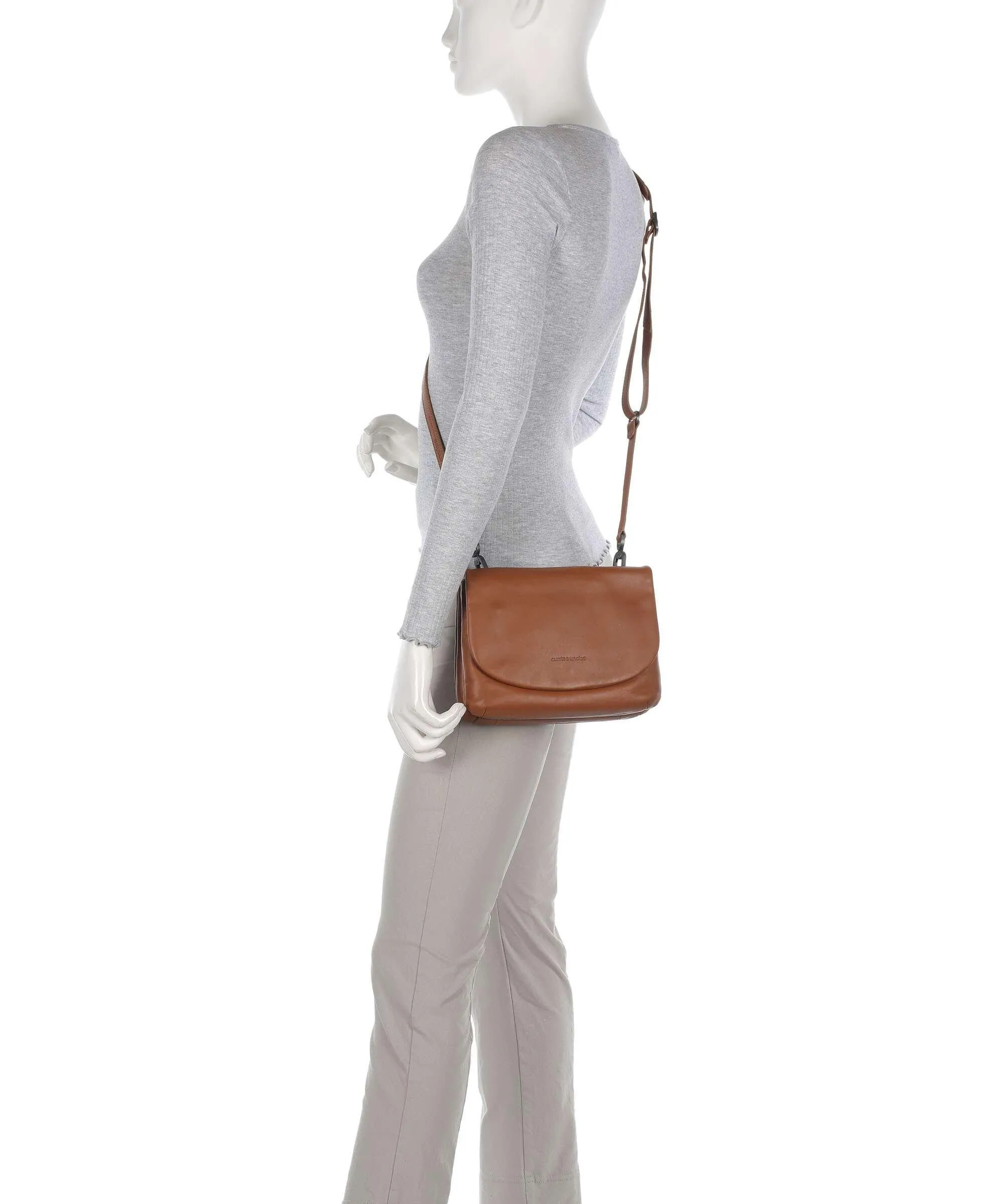  Aunts & Uncles Jamie's Orchard Pepino Borsa a tracolla pelle di vacchetta finemente grana cognac  
