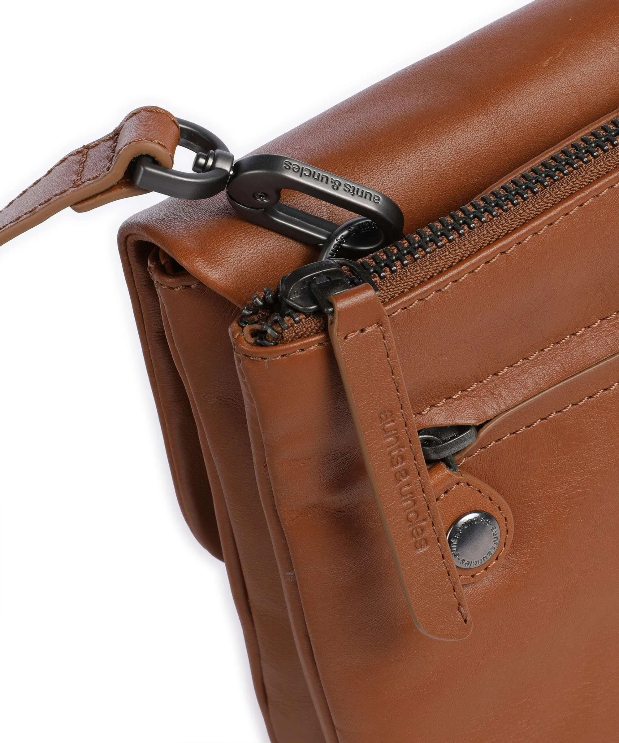  Aunts & Uncles Jamie's Orchard Pepino Borsa a tracolla pelle di vacchetta finemente grana cognac  