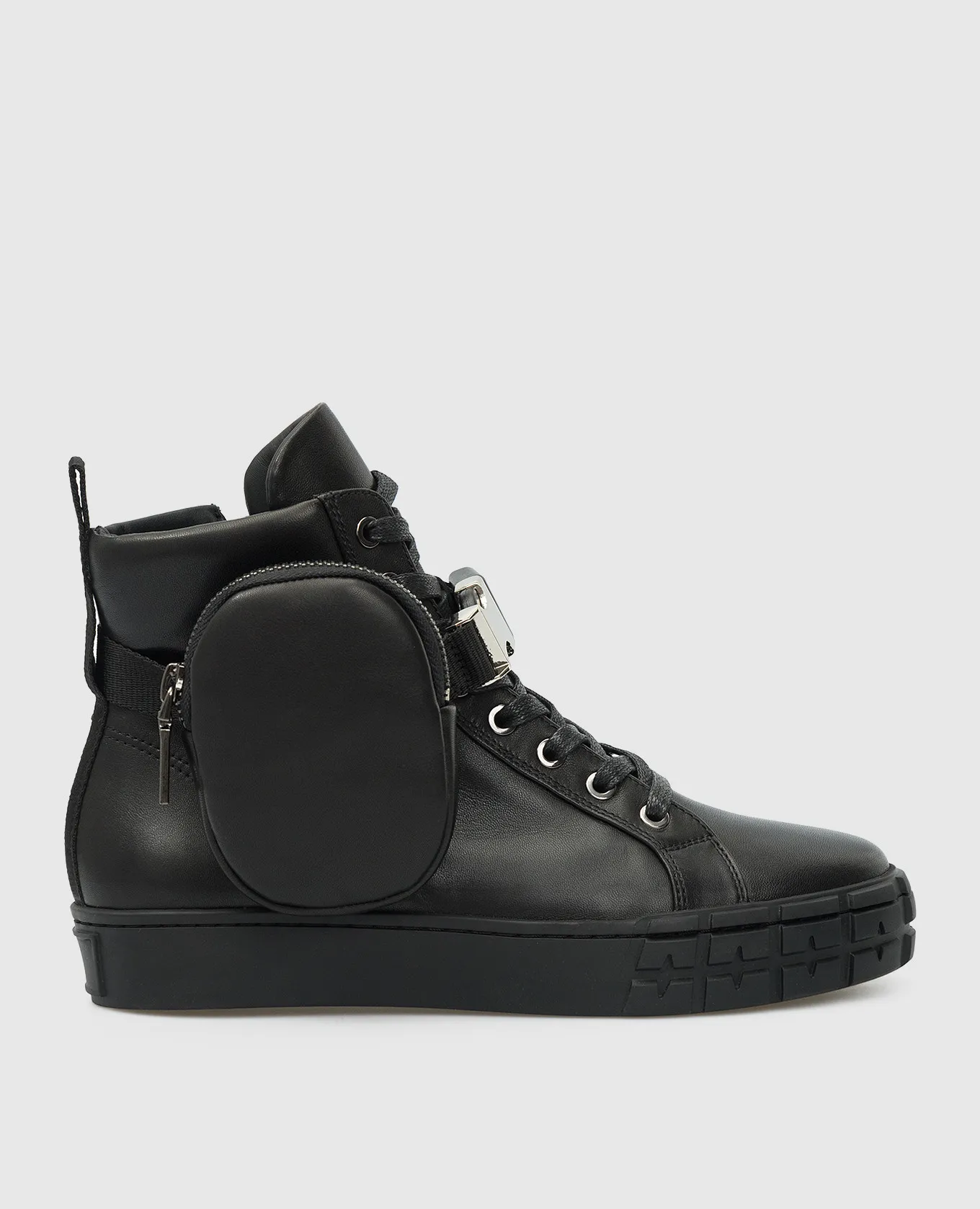 Babe Pay Pls Scarpe alte in pelle nera con tasche staccabili 4101140836