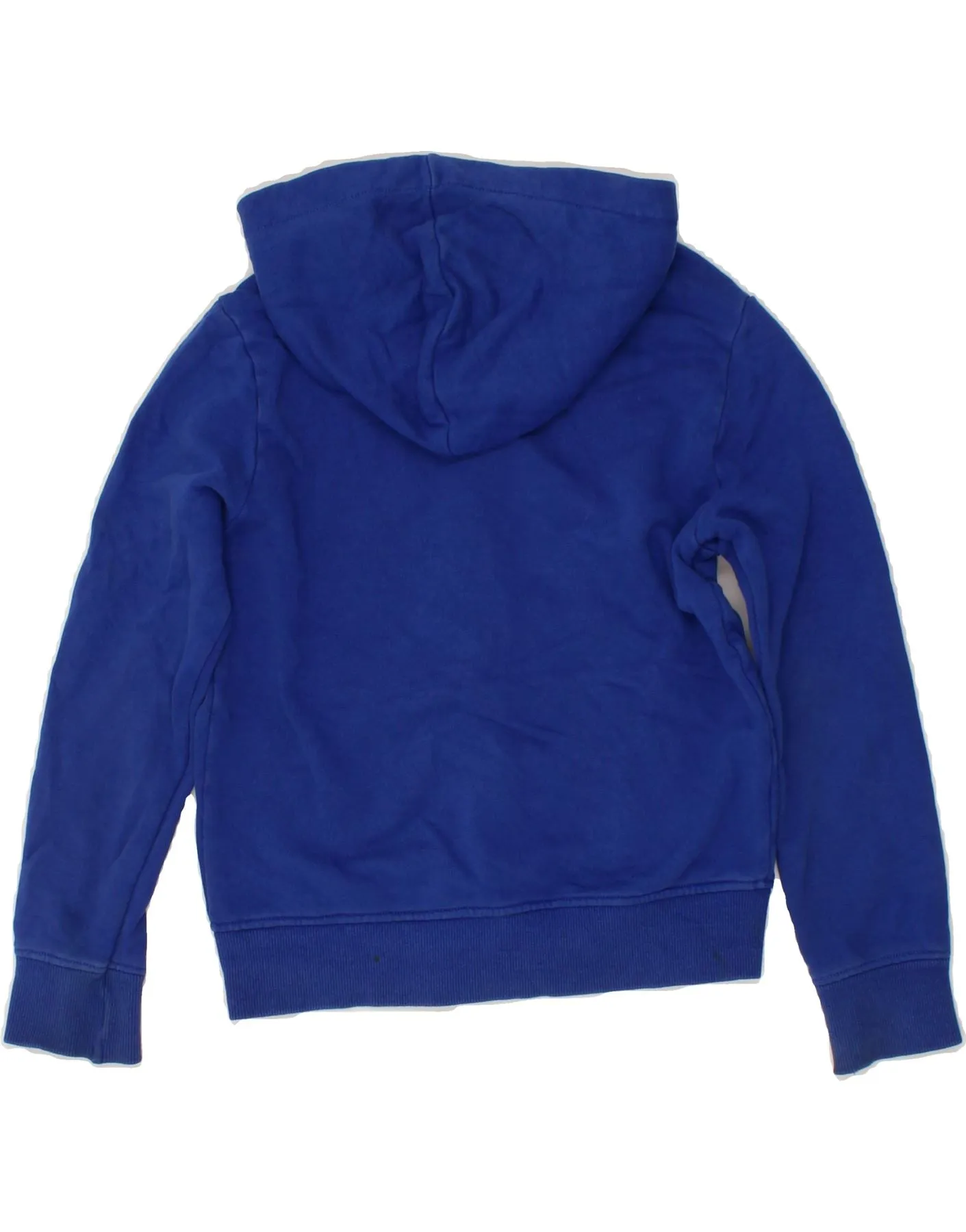 BENETTON Boys Graphic Zip Hoodie Sweater 7-8 Years Medium Blue Cotton