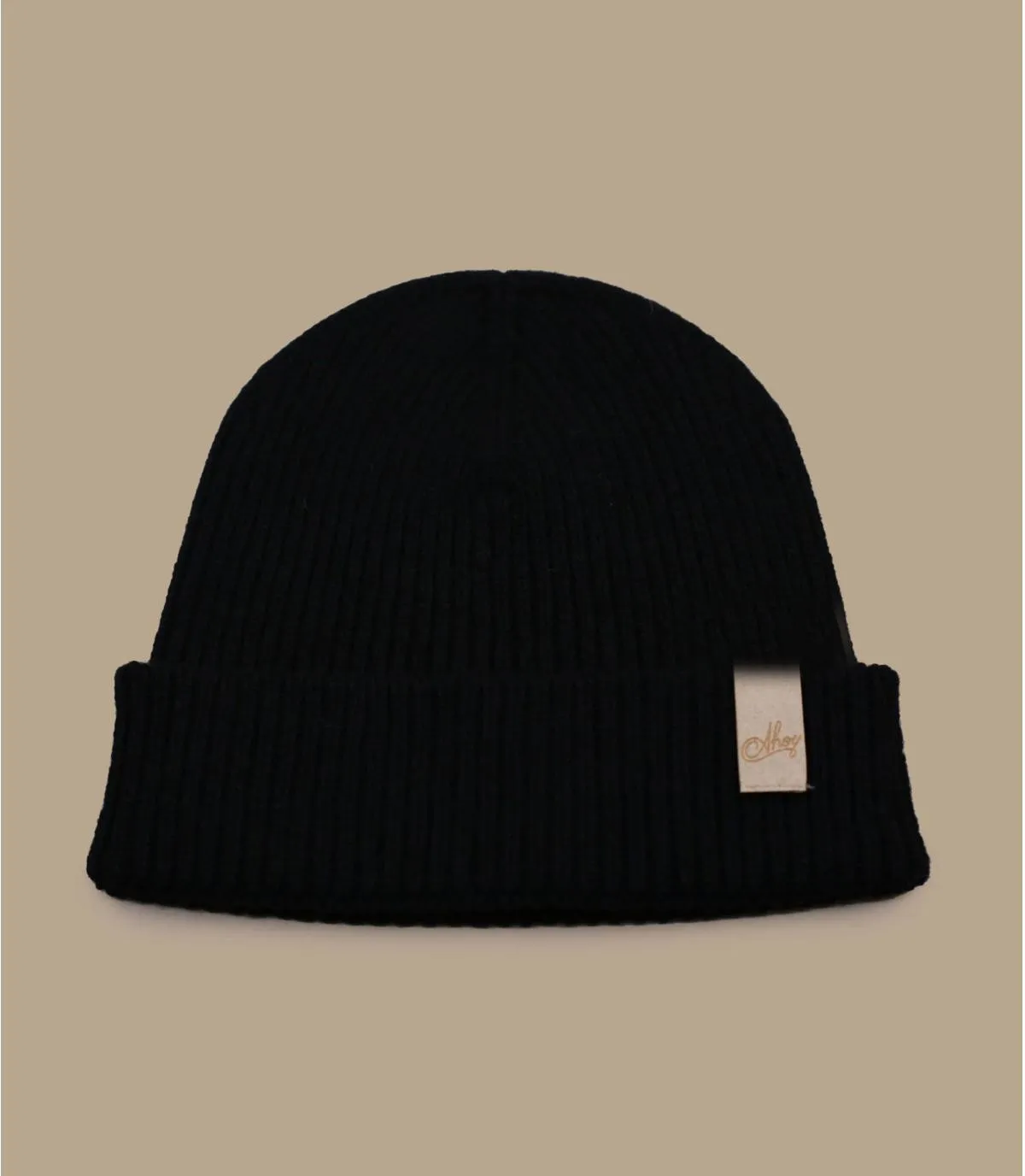     berretto nero prodotto in Francia   Bonnet Ahoy black beige     