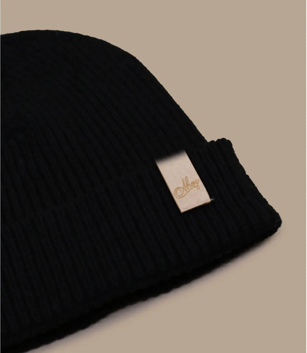     berretto nero prodotto in Francia   Bonnet Ahoy black beige     
