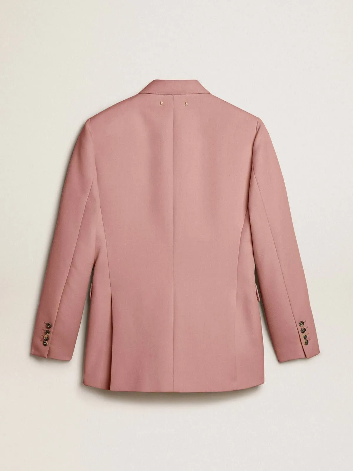Blazer doppiopetto in tessuto sartoriale color rosa