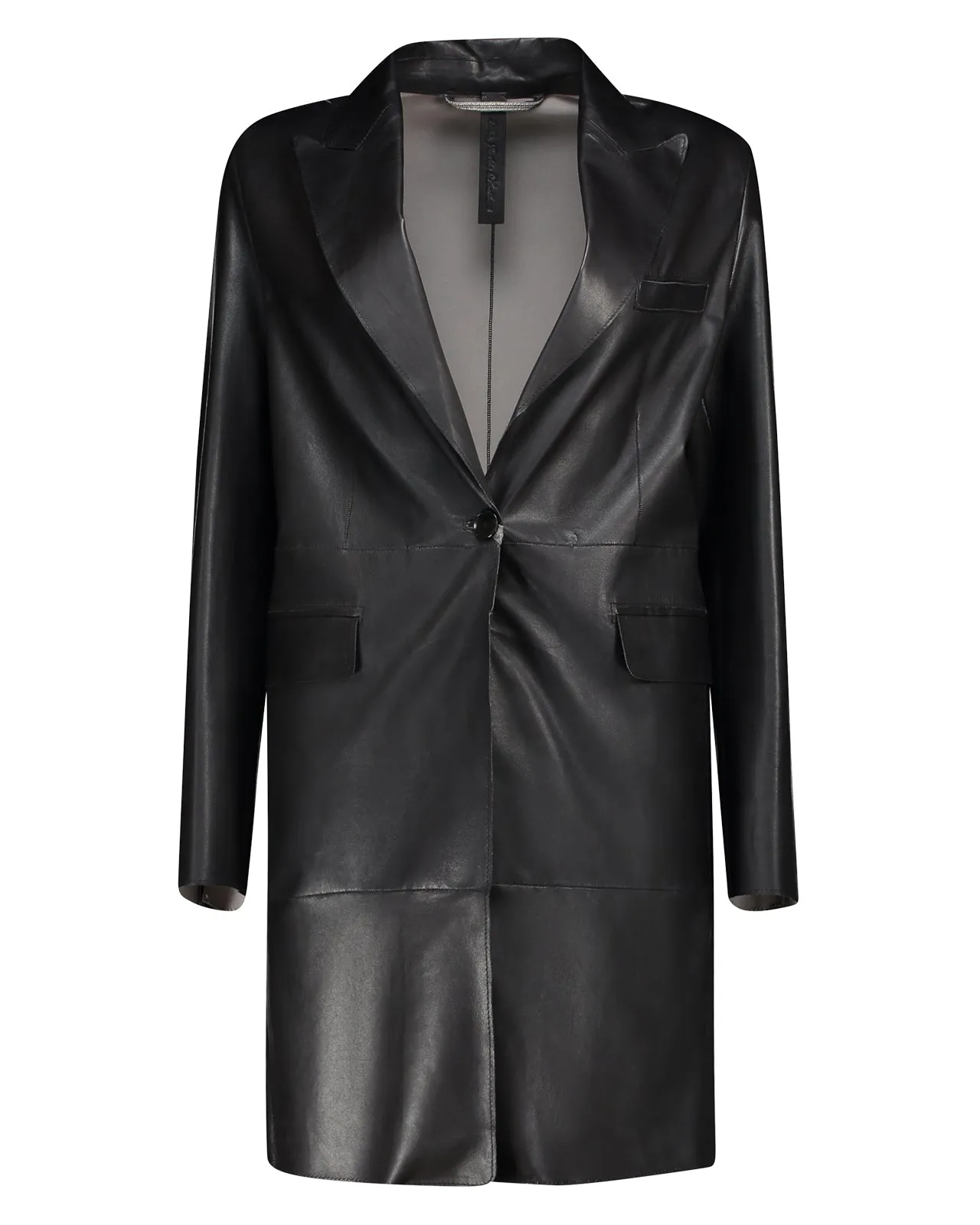 Blazer lungo Seychelles pelle nera