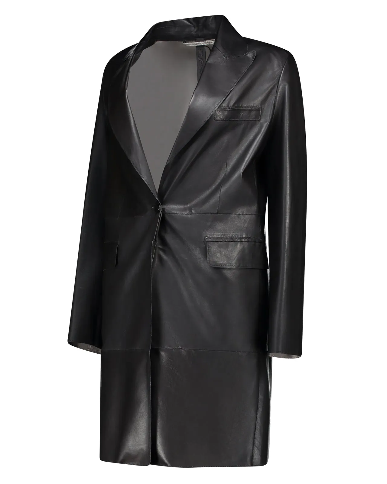 Blazer lungo Seychelles pelle nera