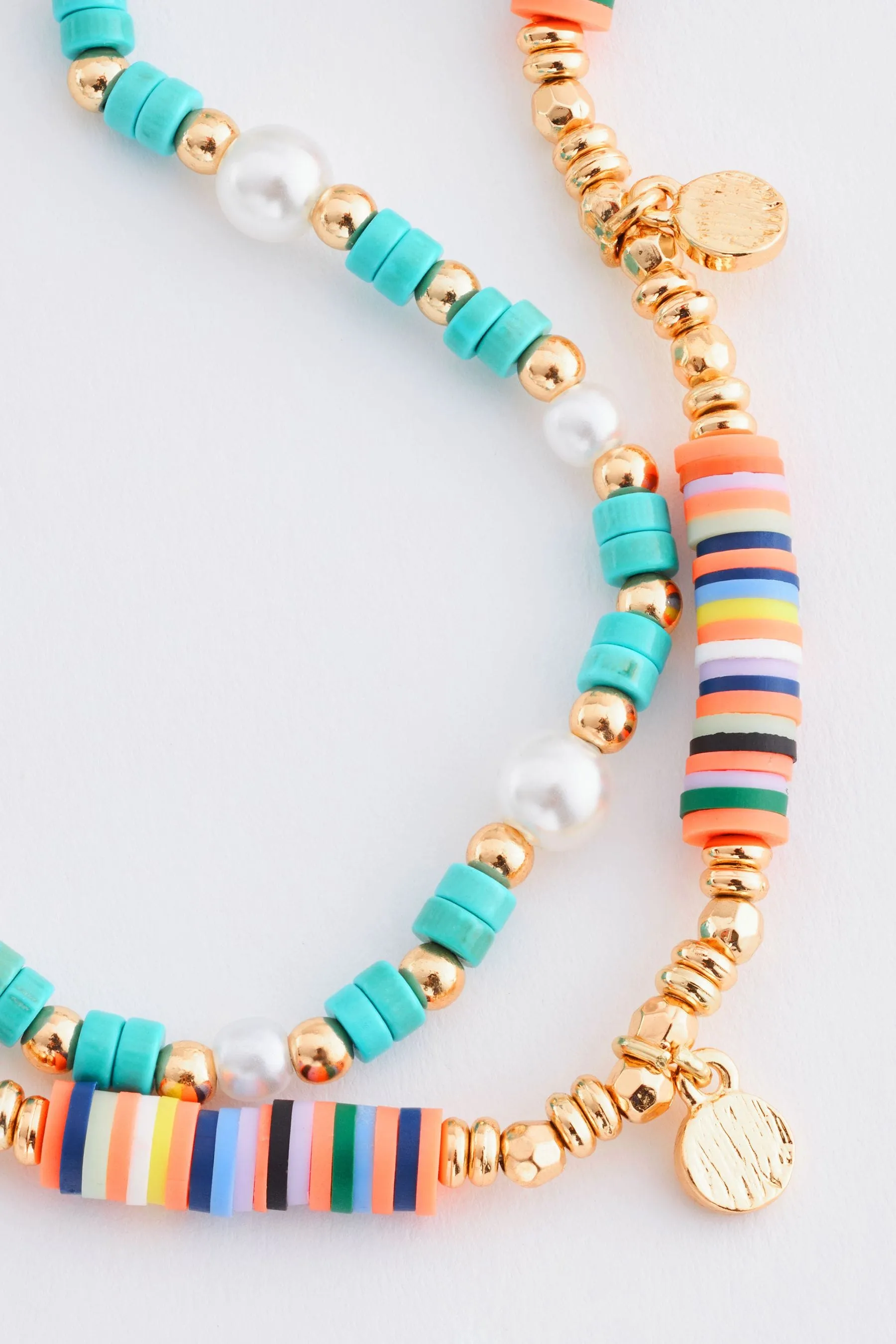 Blu  - Collana a due strati con perline