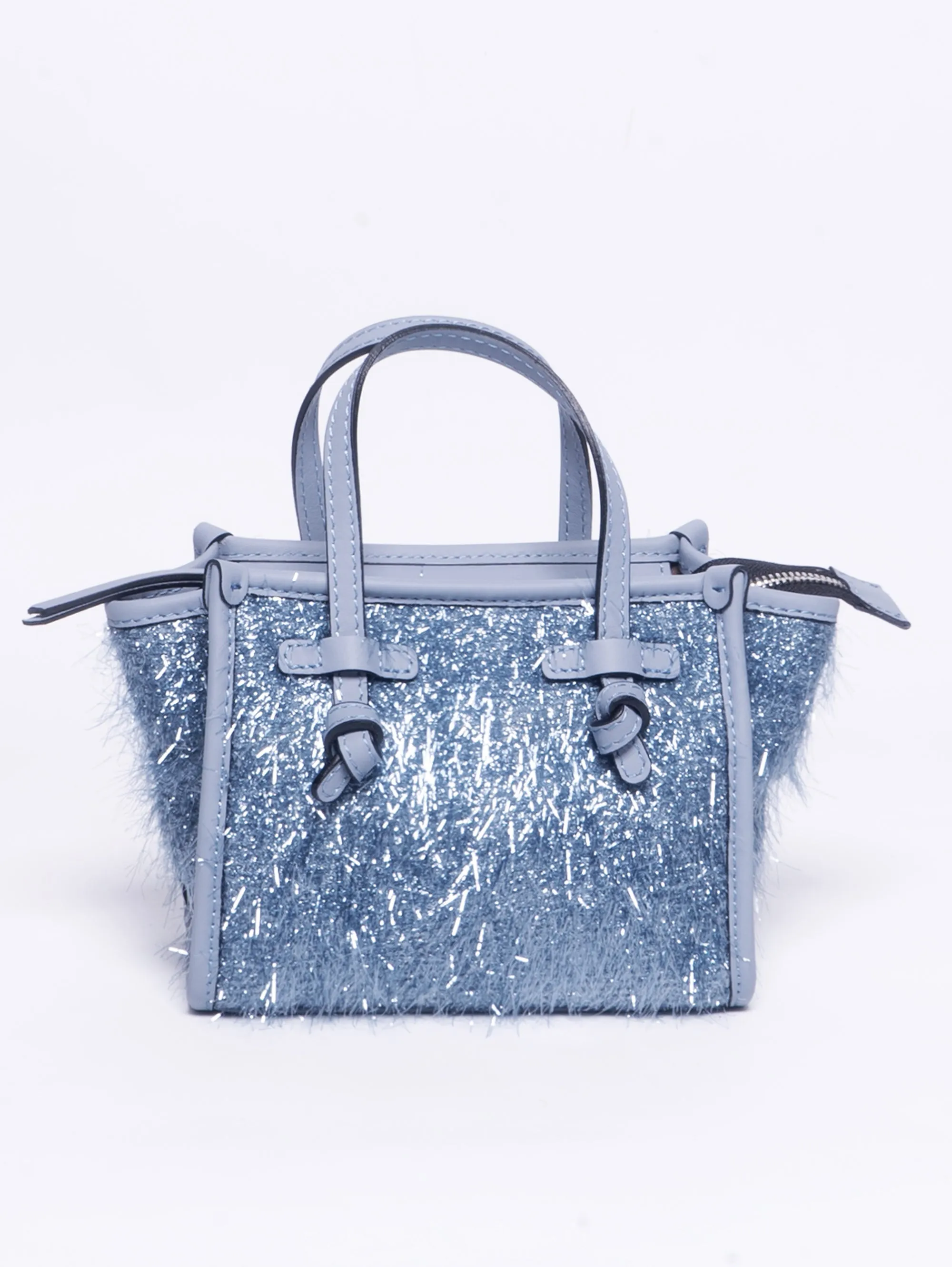 Borsa a Mano con Frange Frisé Blu