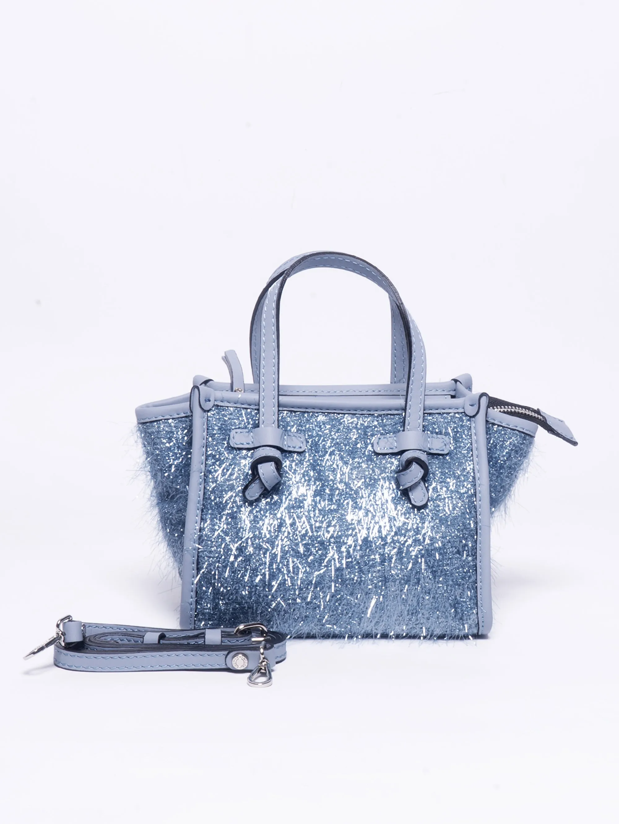 Borsa a Mano con Frange Frisé Blu