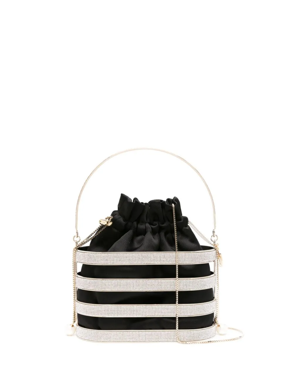 Borsa a secchiello Holli Astoria in nero e argento - donna
