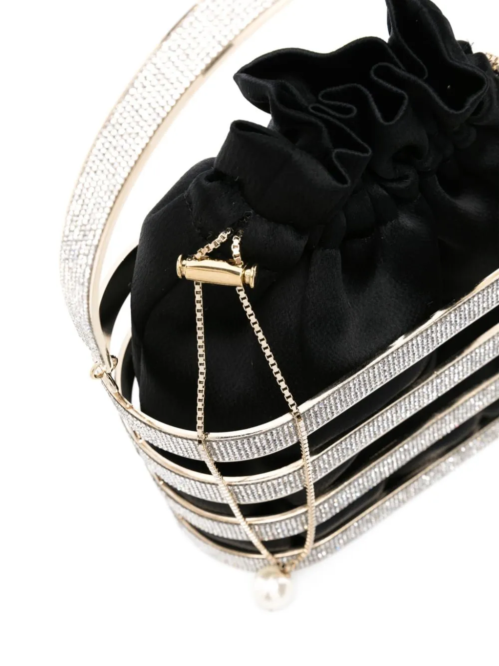 Borsa a secchiello Holli Astoria in nero e argento - donna