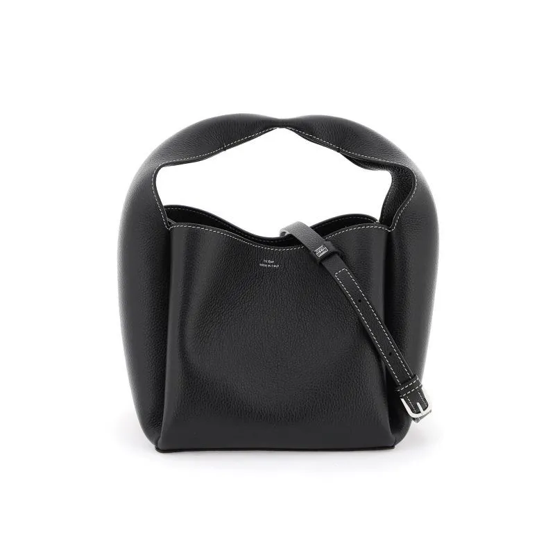 Borsa a secchiello in pelle martellata
