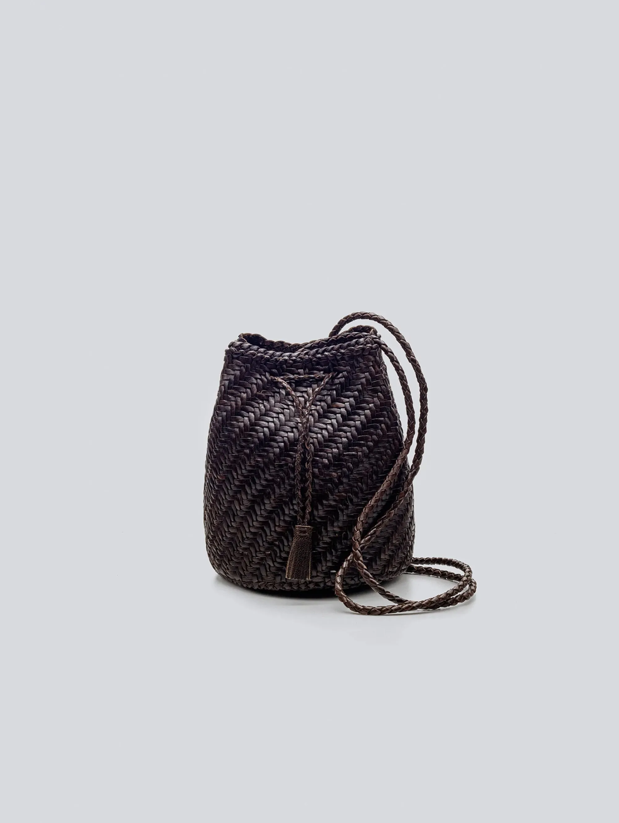 Borsa a Secchiello Piccola PomPom Double Jump Marrone