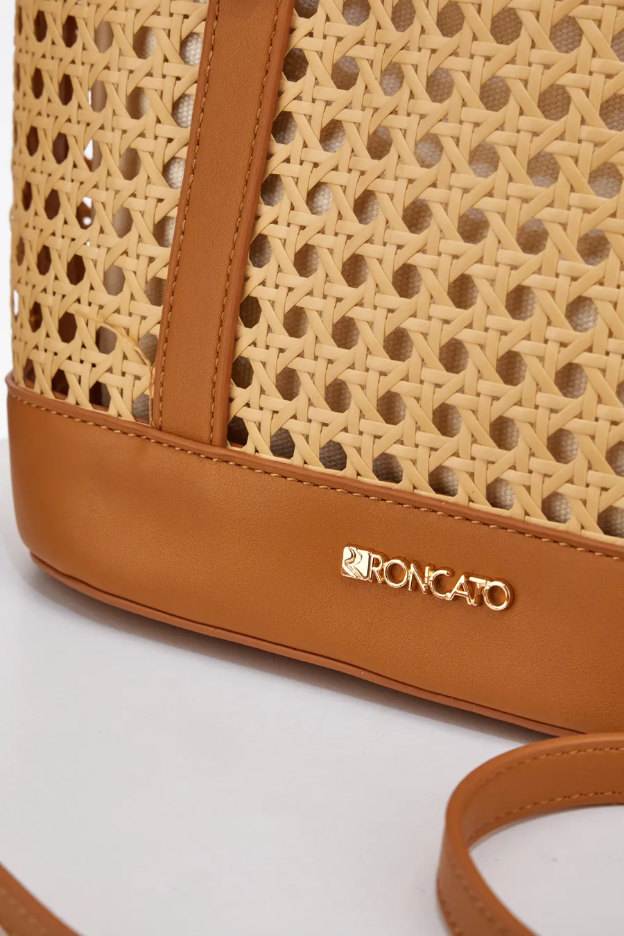 Borsa a Spalla Beige in Rafia Roncato 5259583