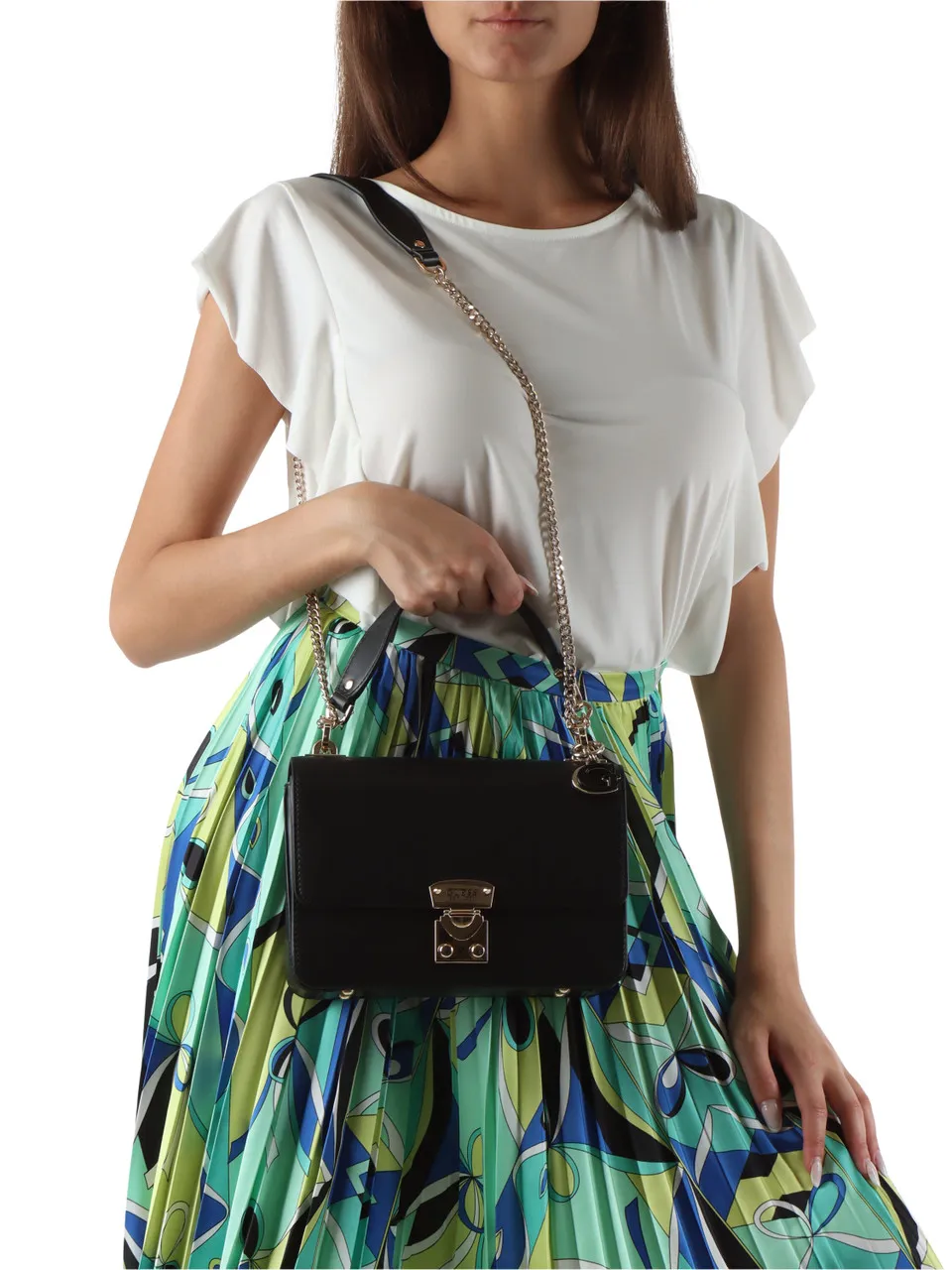 Borsa a spalla ELIETTE con placca logo