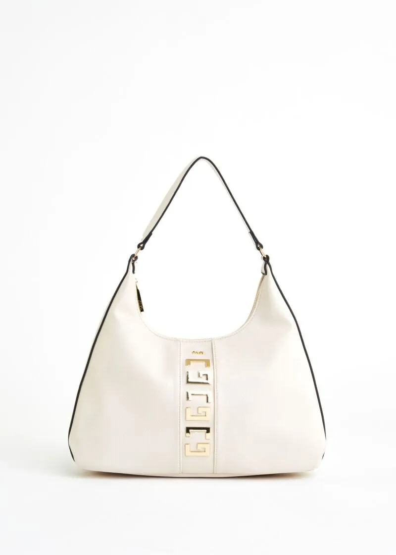 Borsa a spalla in similpelle con logo