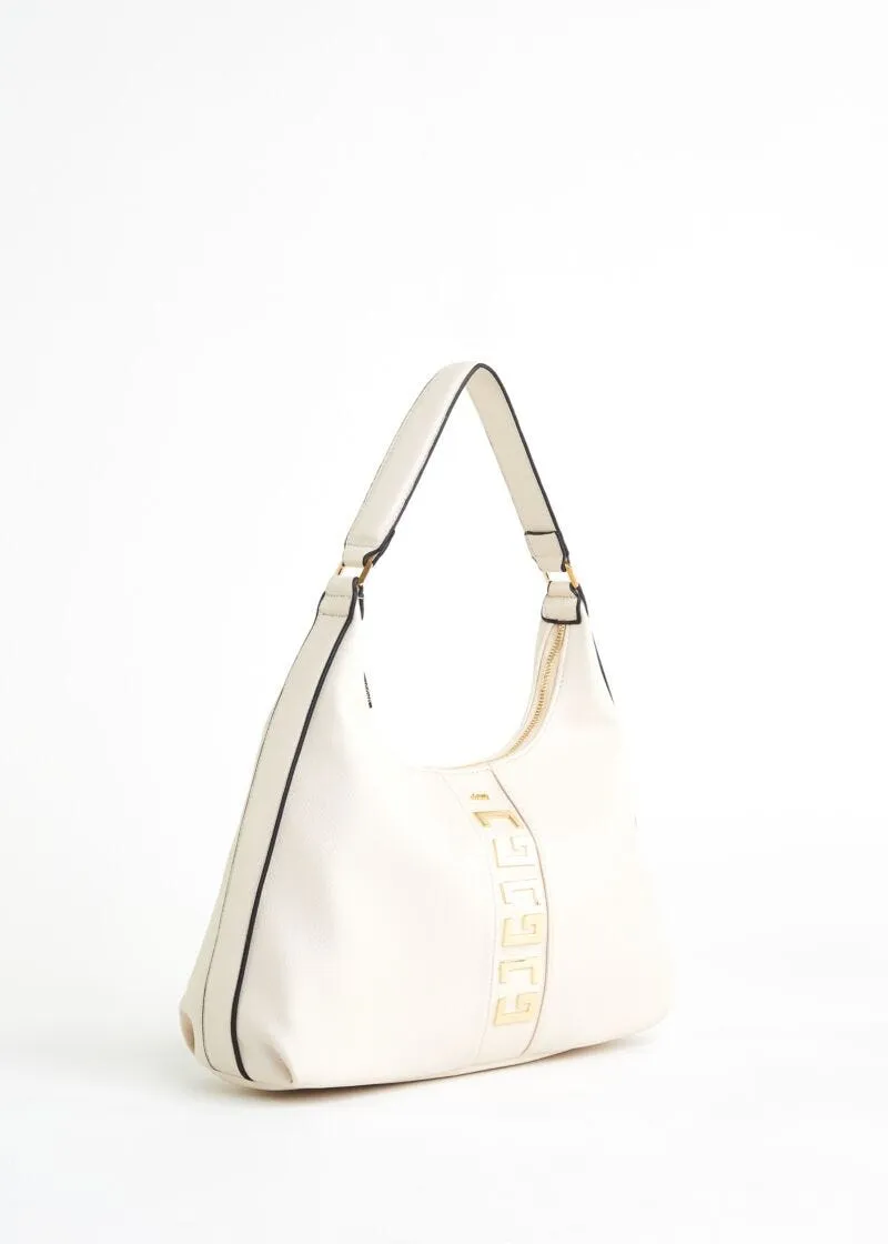 Borsa a spalla in similpelle con logo