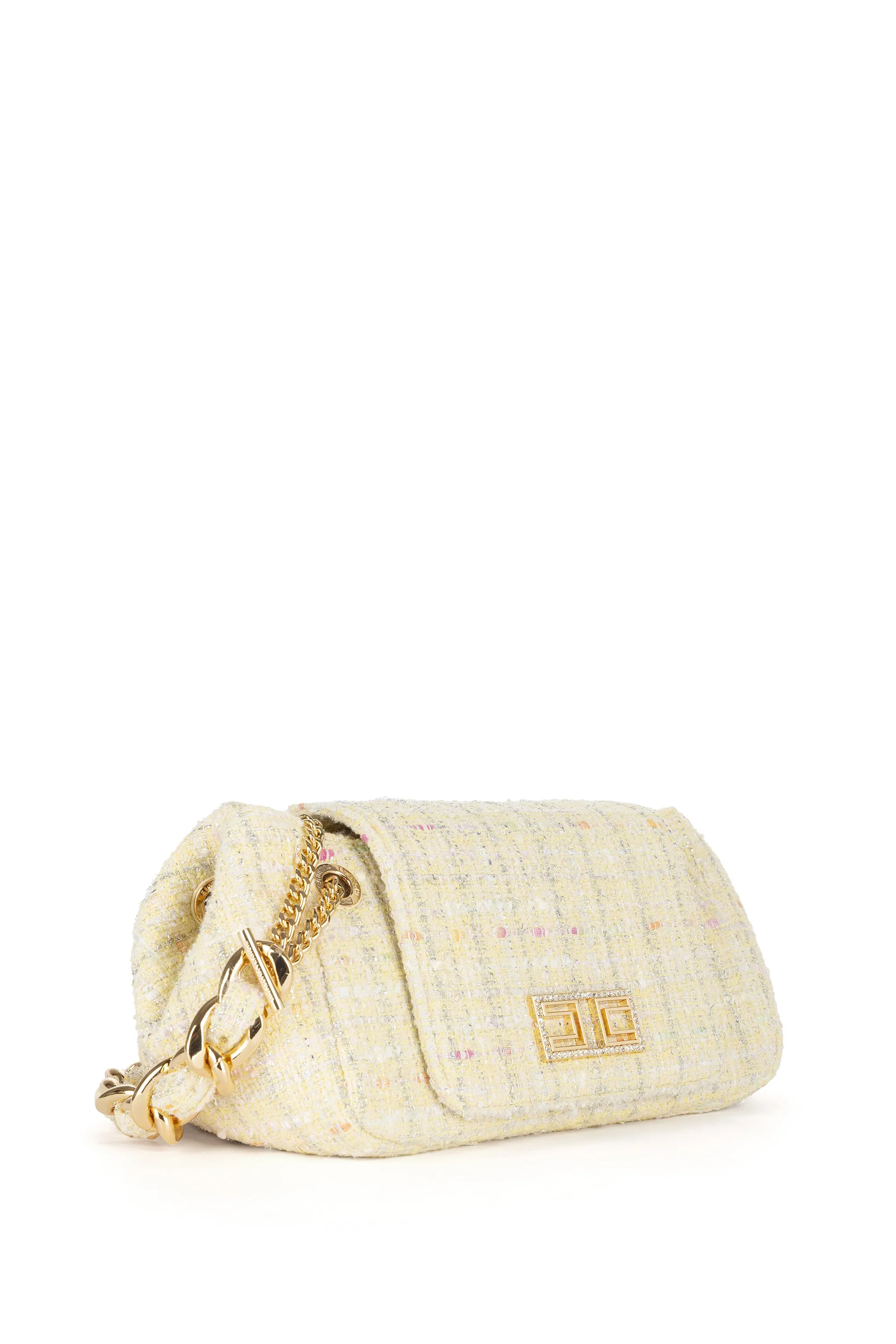 Borsa a spalla in tessuto tweed di collezione